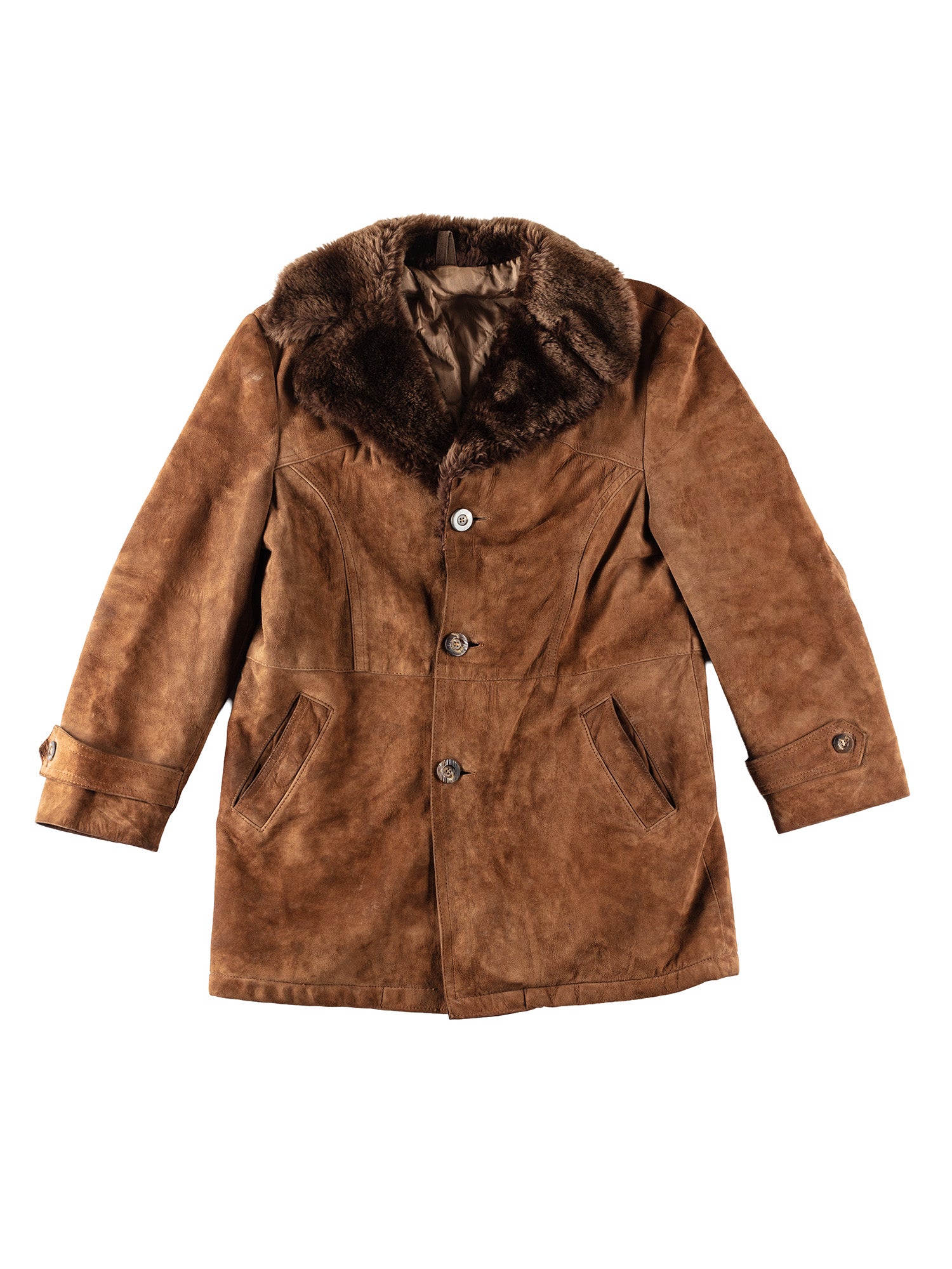 Vintage 80's Men Suede Coat in Brown by Northern Grip