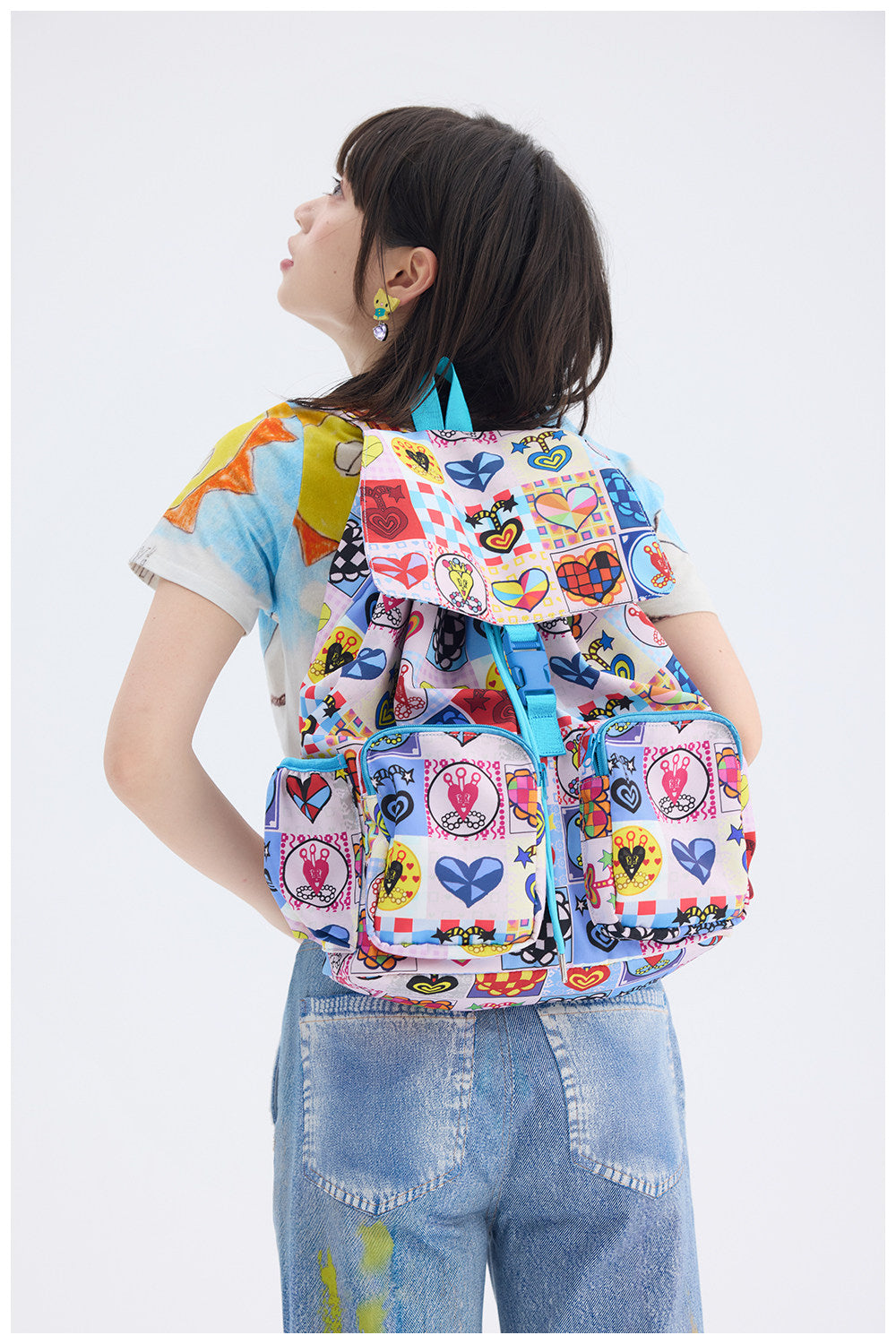 Decora Kei Colorful Backpack | Harajuku Dopamine Drawstring Backpack by Land Decora
