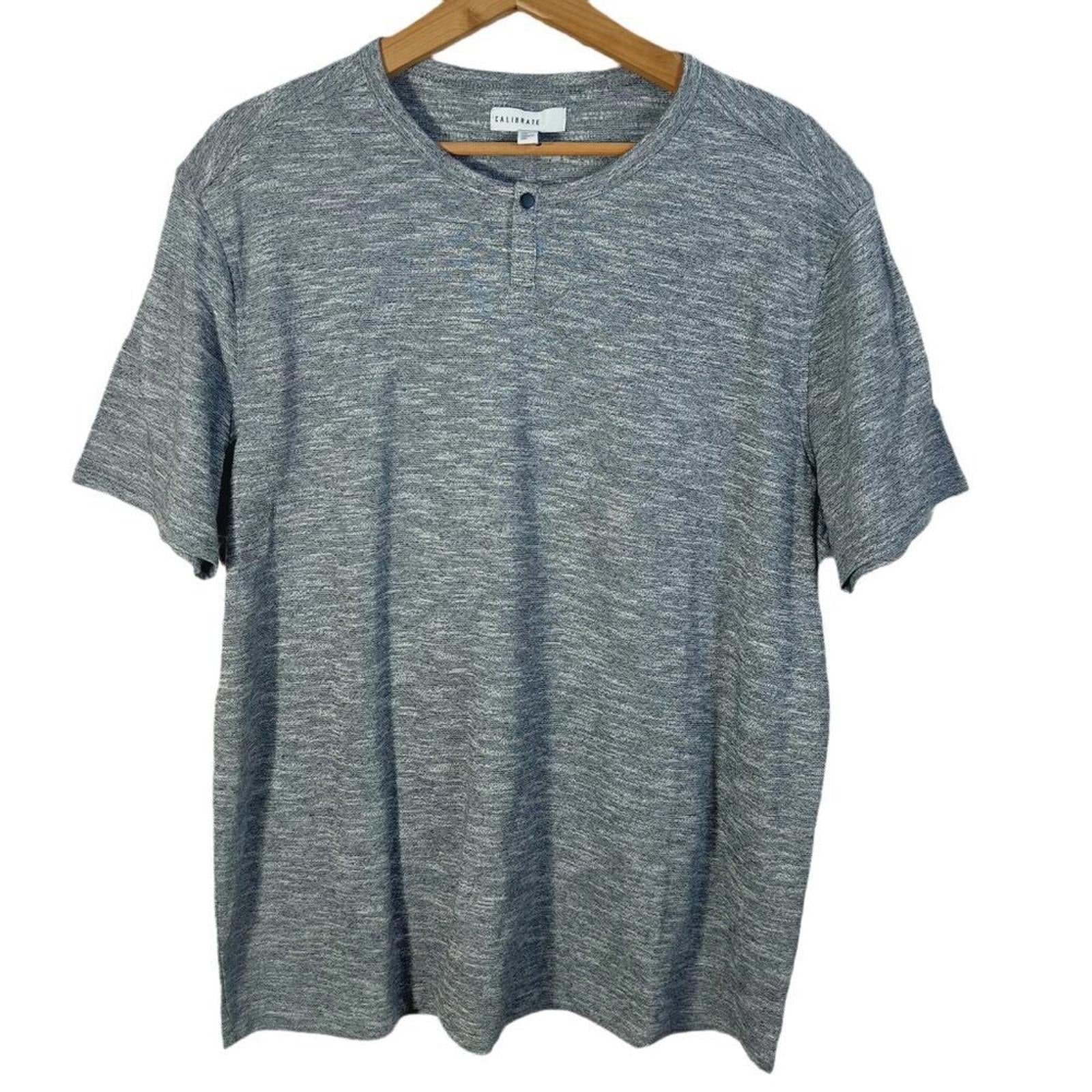NWT Calibrate Men's Button Grey Heathered T Shirt Size XL by Hot Girl Secondhand