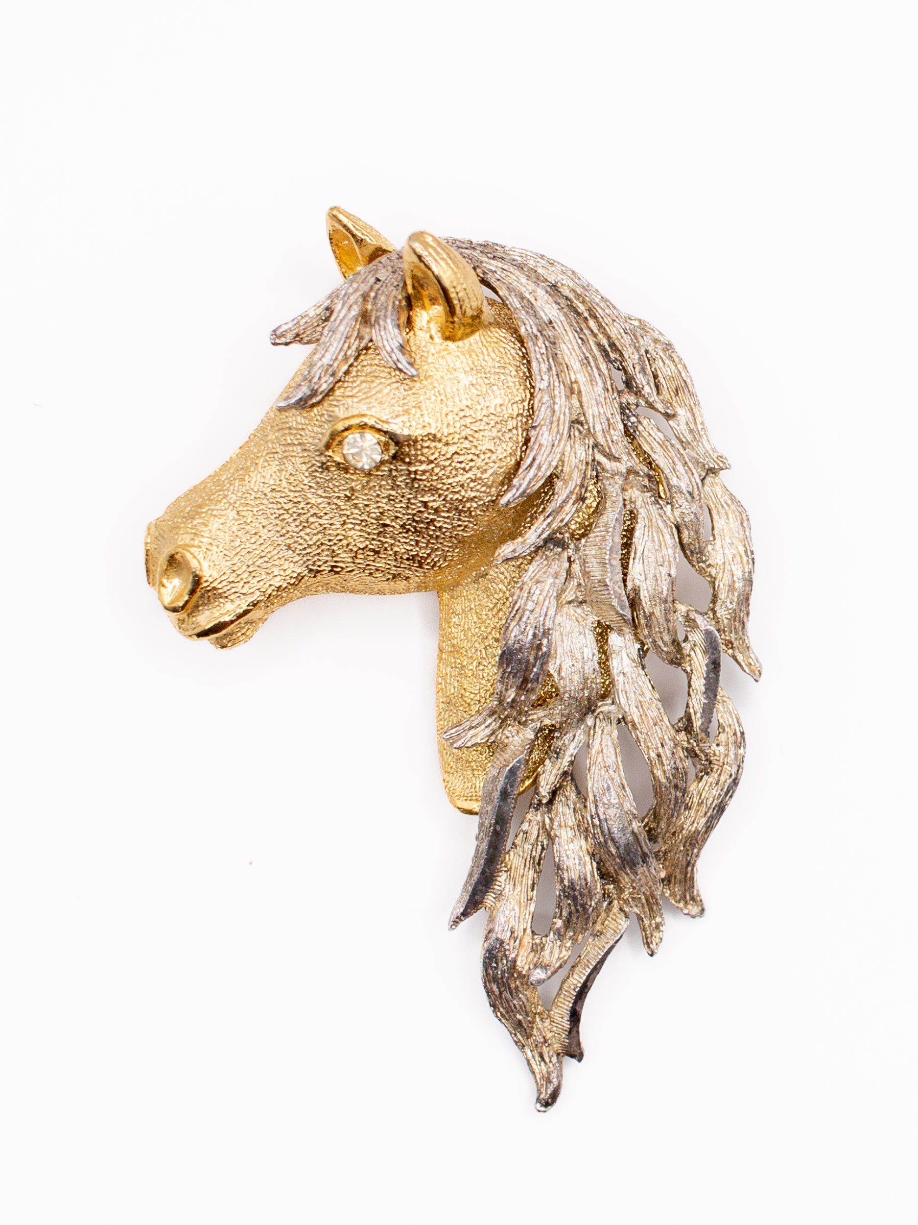 Vintage 80's Horse Brooch in Gold by Northern Grip