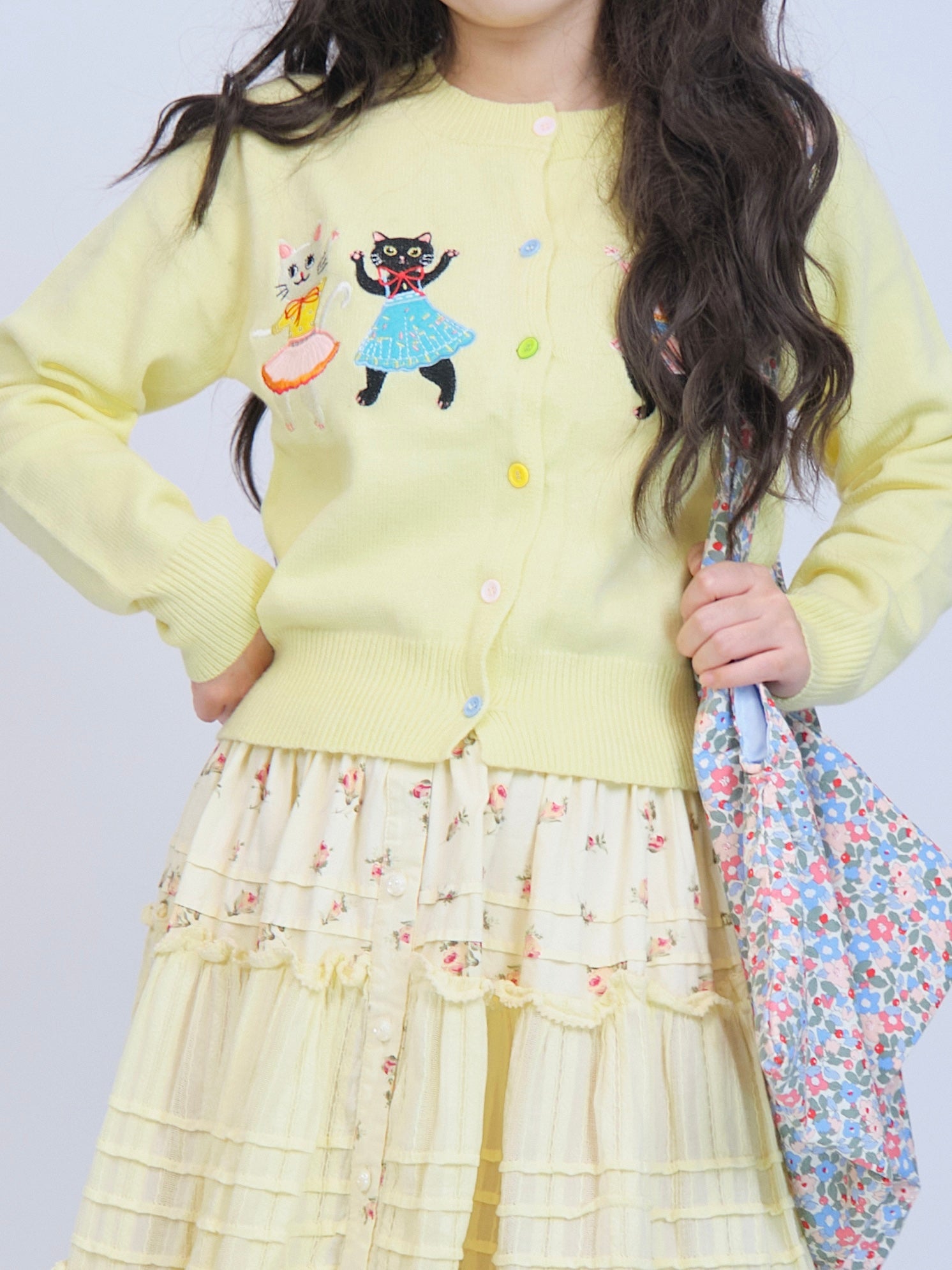 Decora Kei Candy Cat Knit Cardigan Short Sleeve Cute Sweater – MeowMeow Bug by Land Decora
