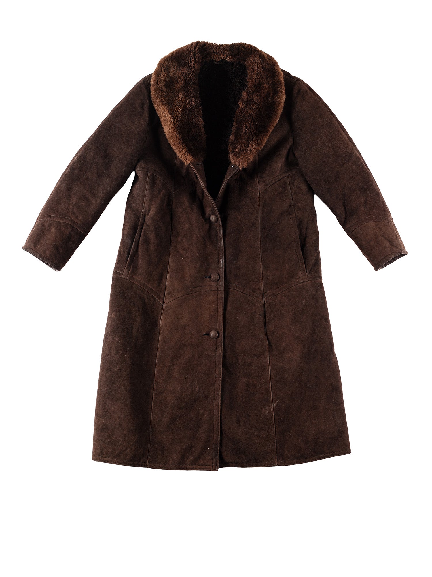 Vintage 70's Women Penny Lane Sheepskin Coat in Brown by Northern Grip