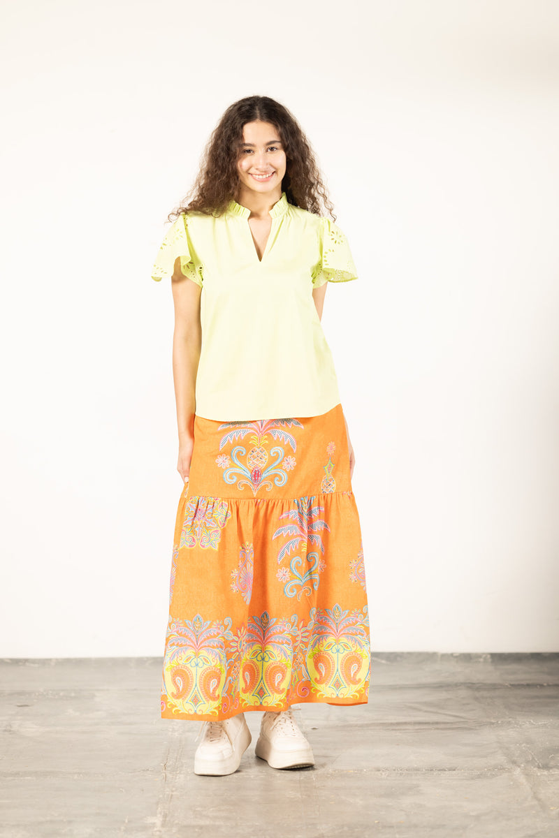 APRICOT FILIGREE ADA SKIRT by Maude Vivante
