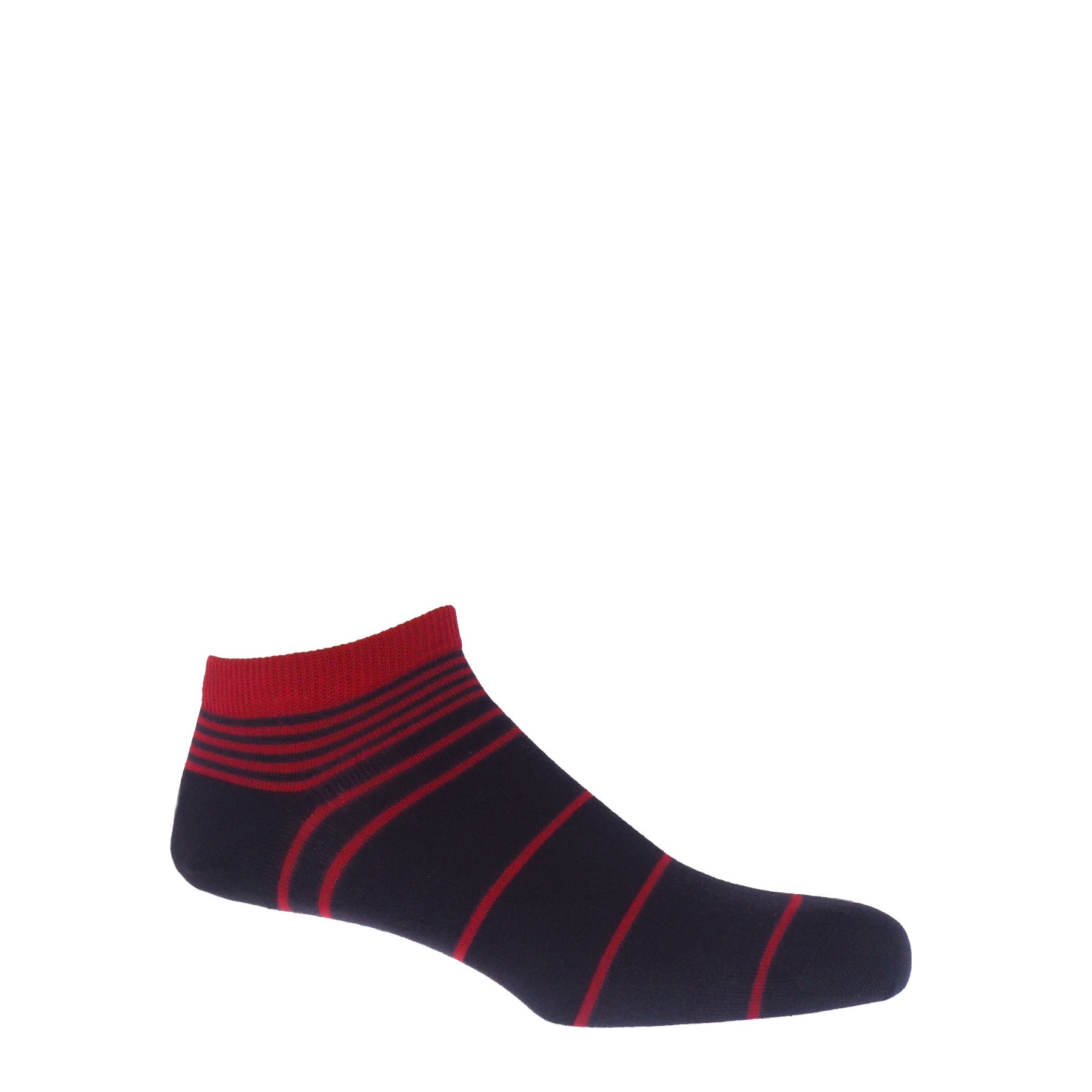 Retro Stripe Men's Trainer Socks - Black by Peper Harow