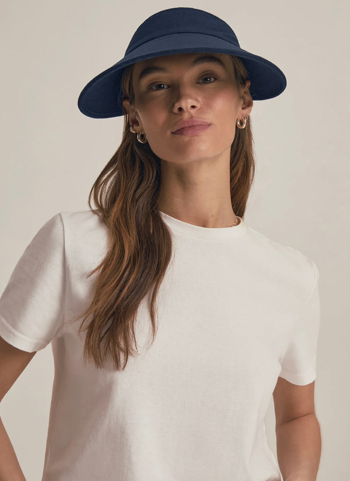 Favorite Daughter Visor with Embroidered Logo in Navy by Sierra Deene