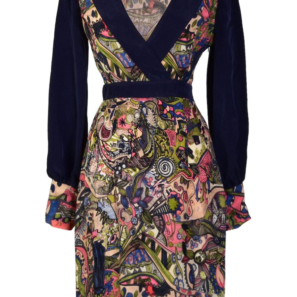 Aria Hand-Painted long sleeve Mini Dress – Persian Artwork By Sarvin by Sarvin