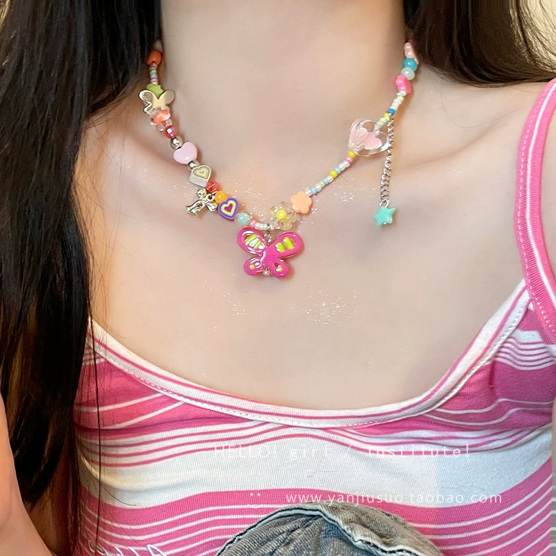 Decora Kei GIRL INSTITUTE Butterfly Necklace | Whimsical Harajuku Fashion Accessory by Land Decora