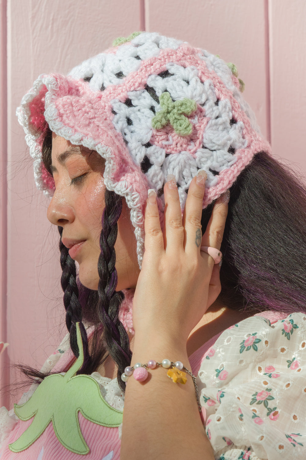 Pink Strawberry Bonnet by Miss Candyholic