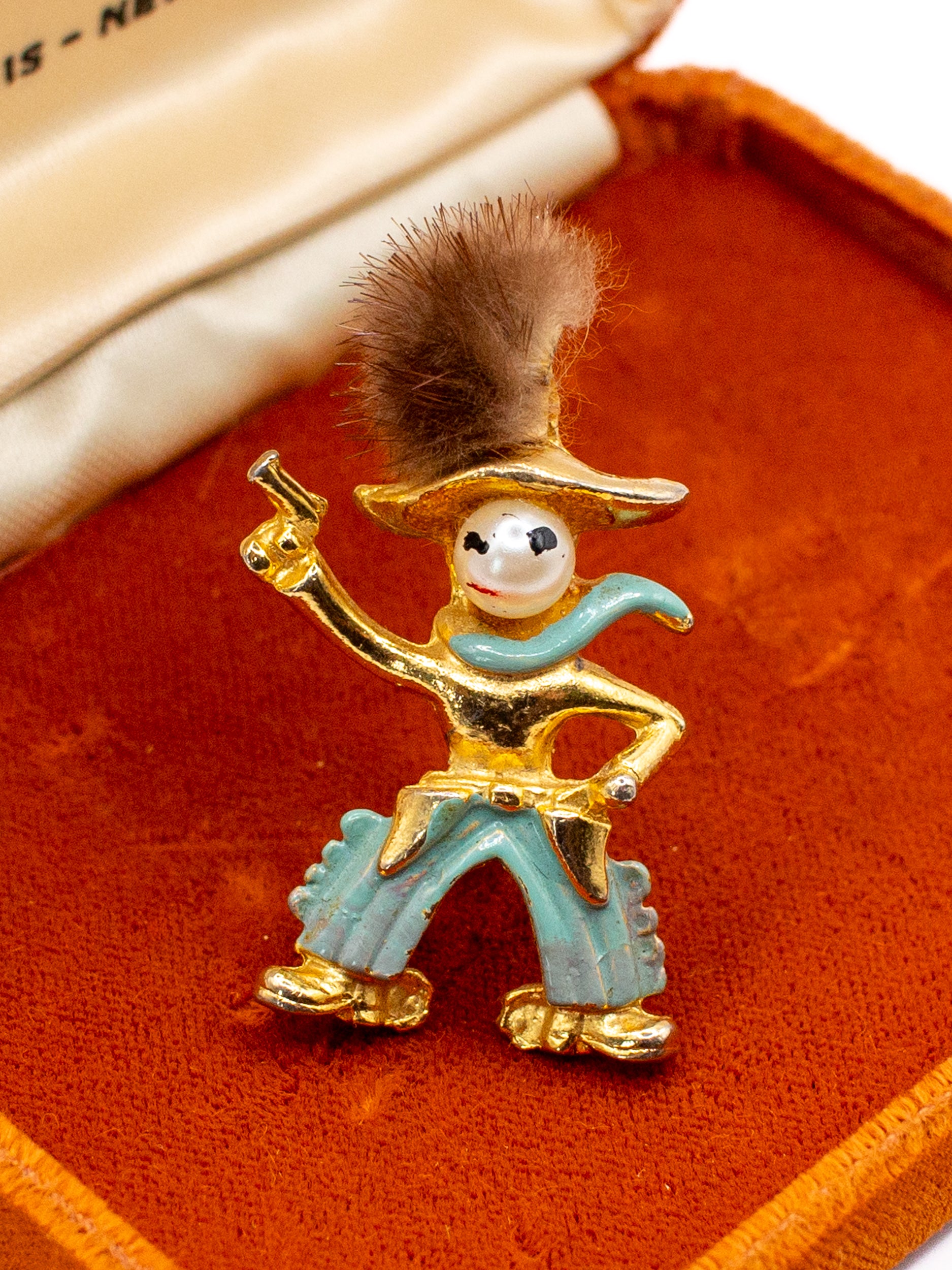 Vintage 50's Novelty Cowboy Figure Brooch by Northern Grip