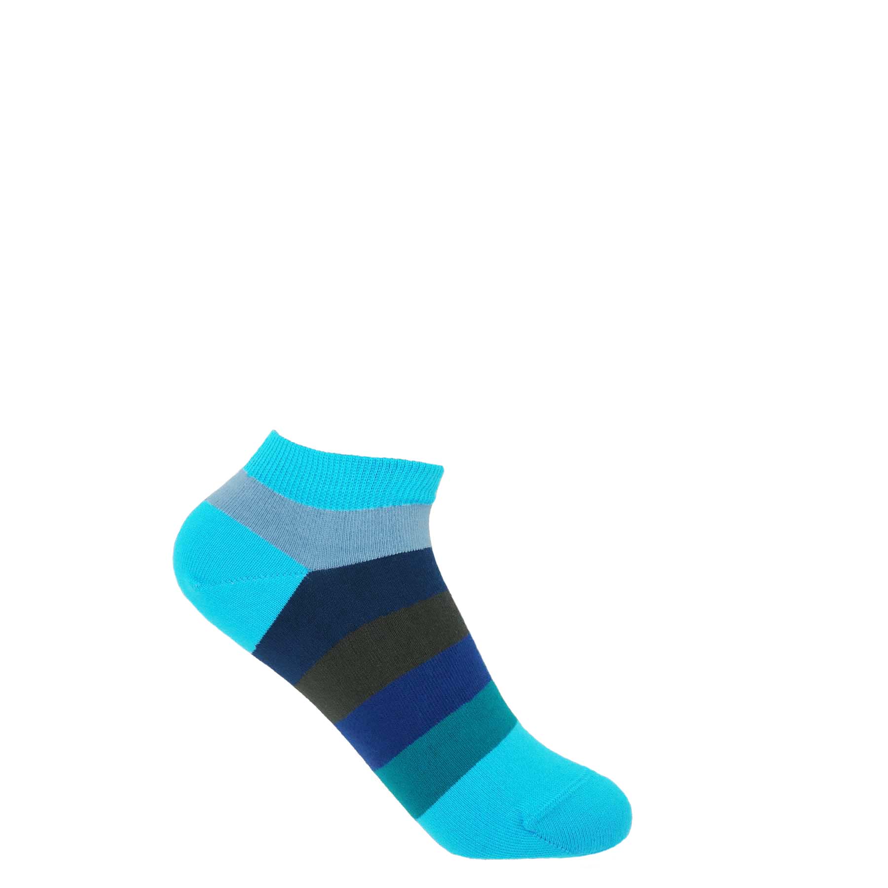 Block Stripe Women's Trainer Socks - Aqua by Peper Harow