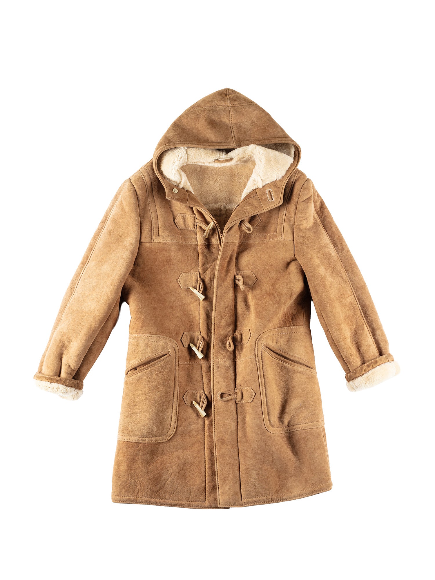 Vintage 70's Men Sheepskin Coat in Beige by Northern Grip