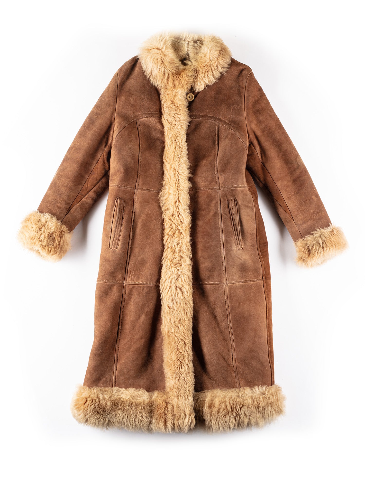 Vintage 70's Women Penny Lane Sheepskin Coat in Brown by Northern Grip