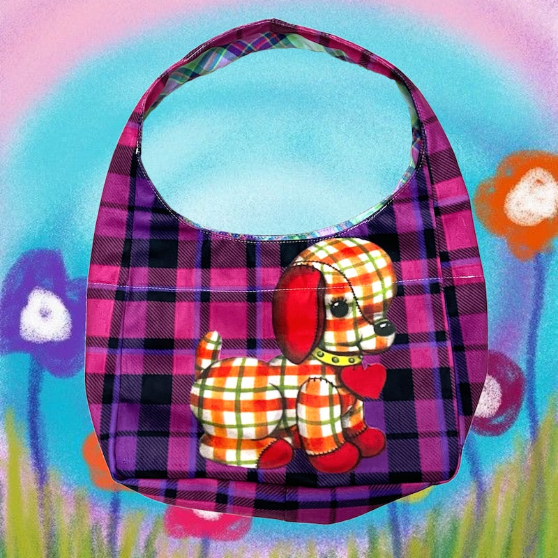 Decora Cute Dog Bag – Vintage Checkered Bag – bunnybunnygun by Land Decora