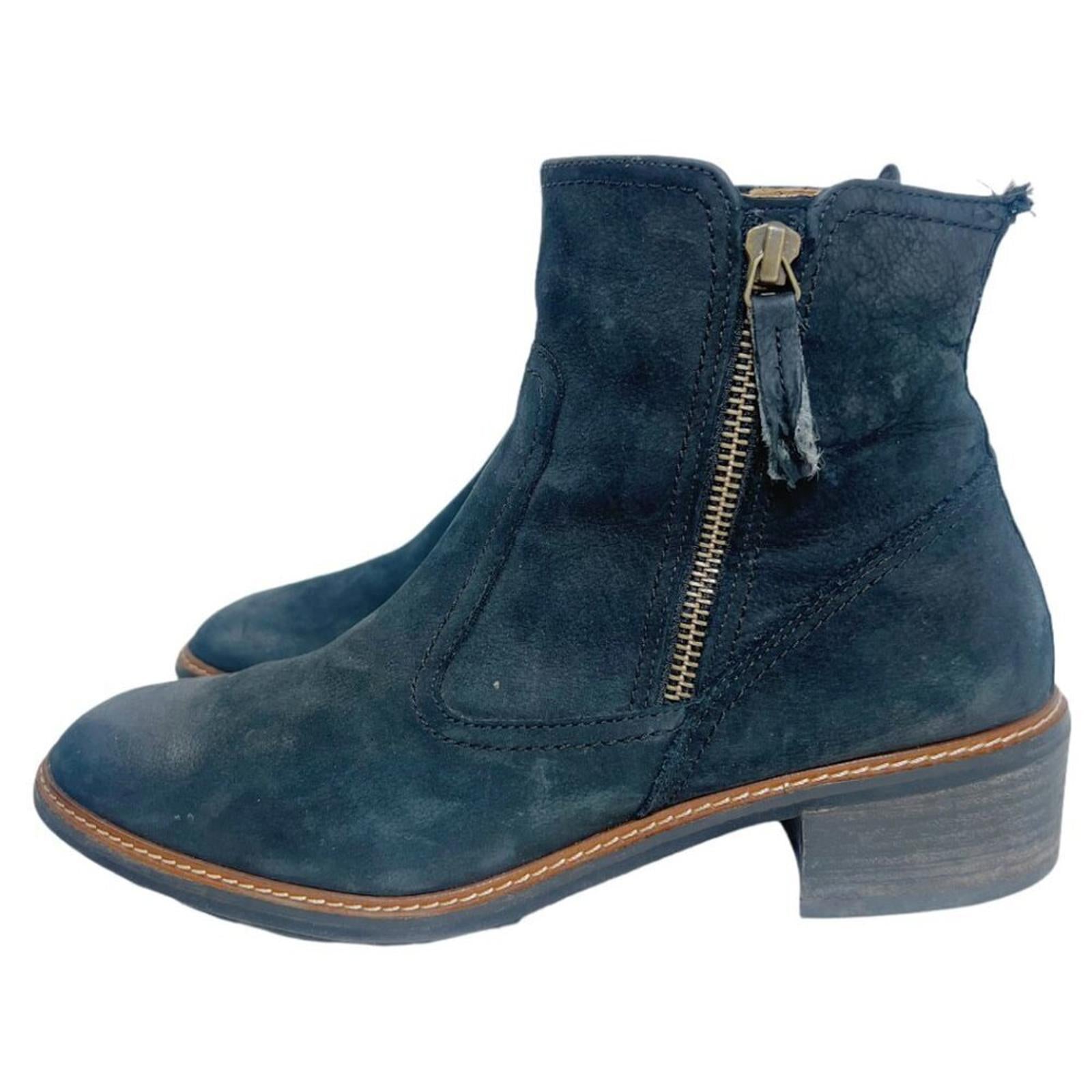 Paul Green Diego Booties Black Nuback Leather Women's Size 9 by Hot Girl Secondhand