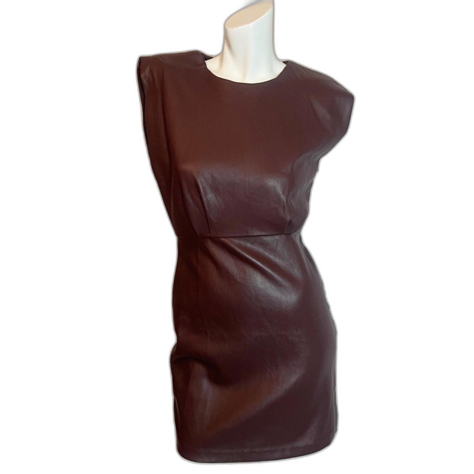 NWT Bishop + Young Hayden Faux Leather Brown Minidress Anthropologie S by Hot Girl Secondhand