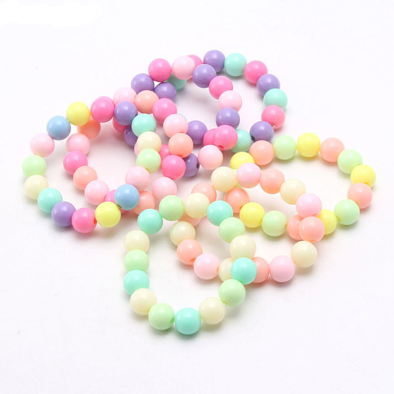 SamKIKl - Kawaii Decora Jelly Beaded Bracelet in Macaron Pastel 10mm Beads by Land Decora