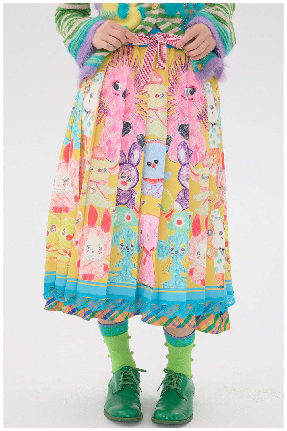 Colorblock Pleated Lace Skirt - tntntutu by Land Decora