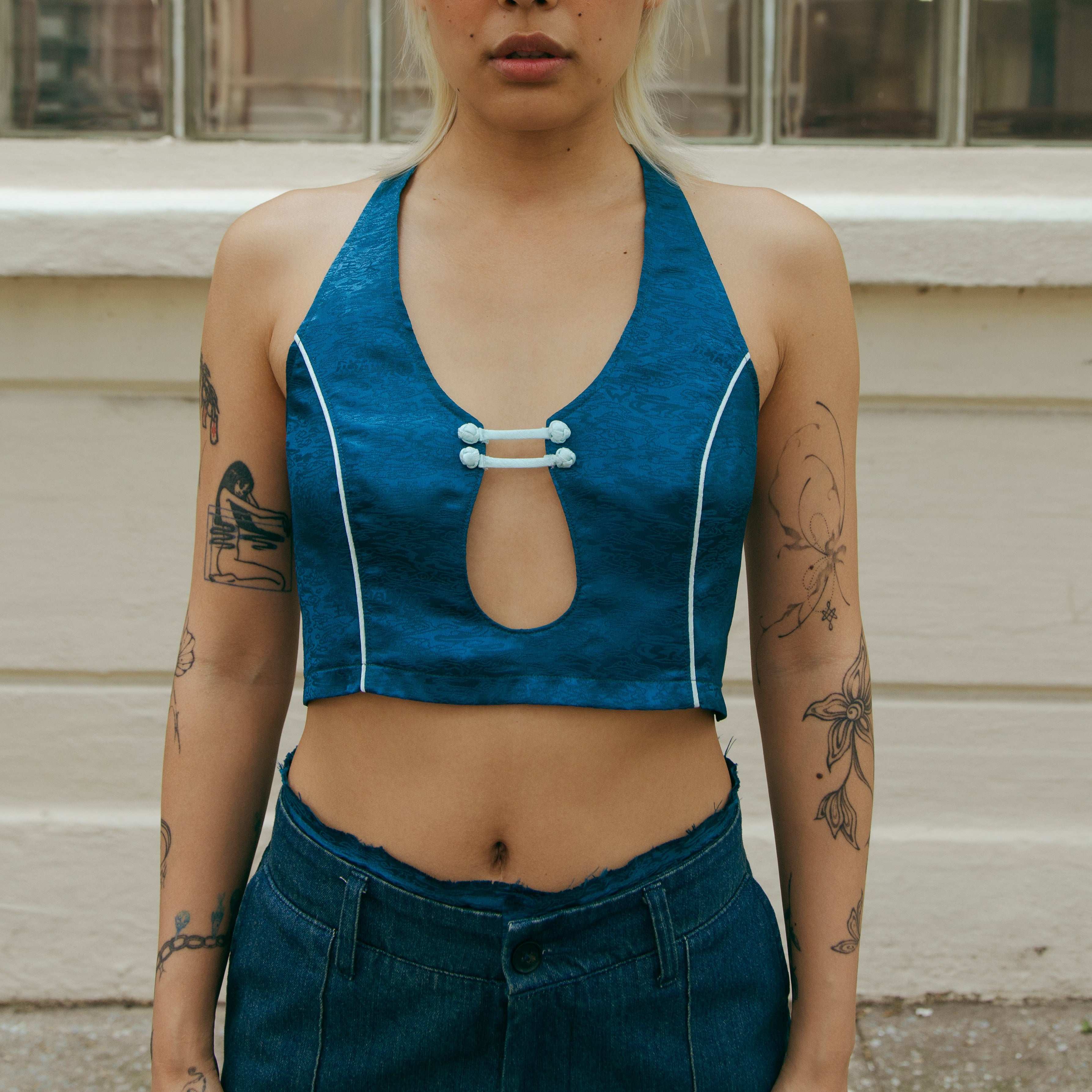 Bu Sleeveless Top Forest Blue by DAWANG