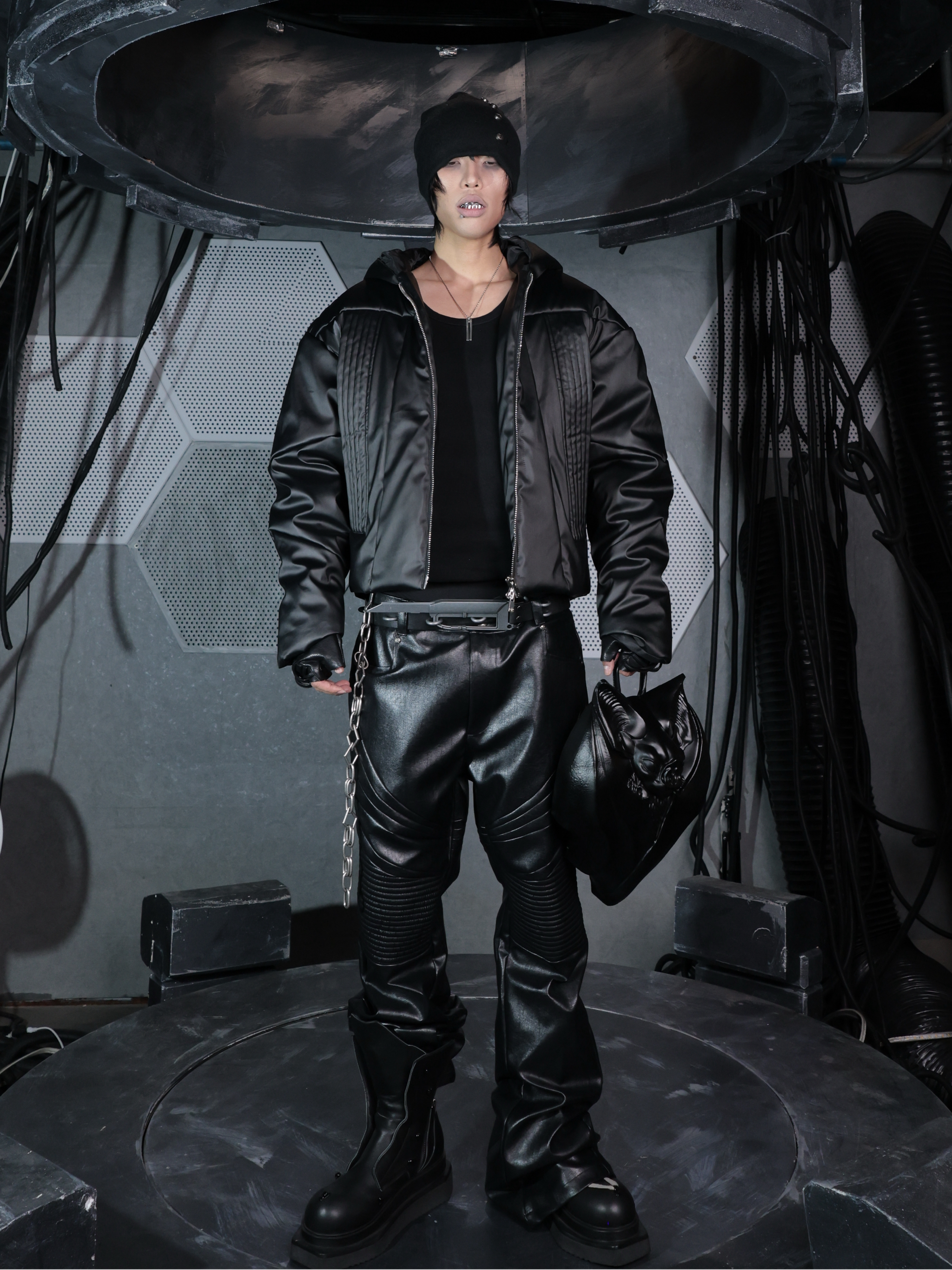 Off/Sc Night Illusion Armor Texture Hoodie by OFFCULTURE