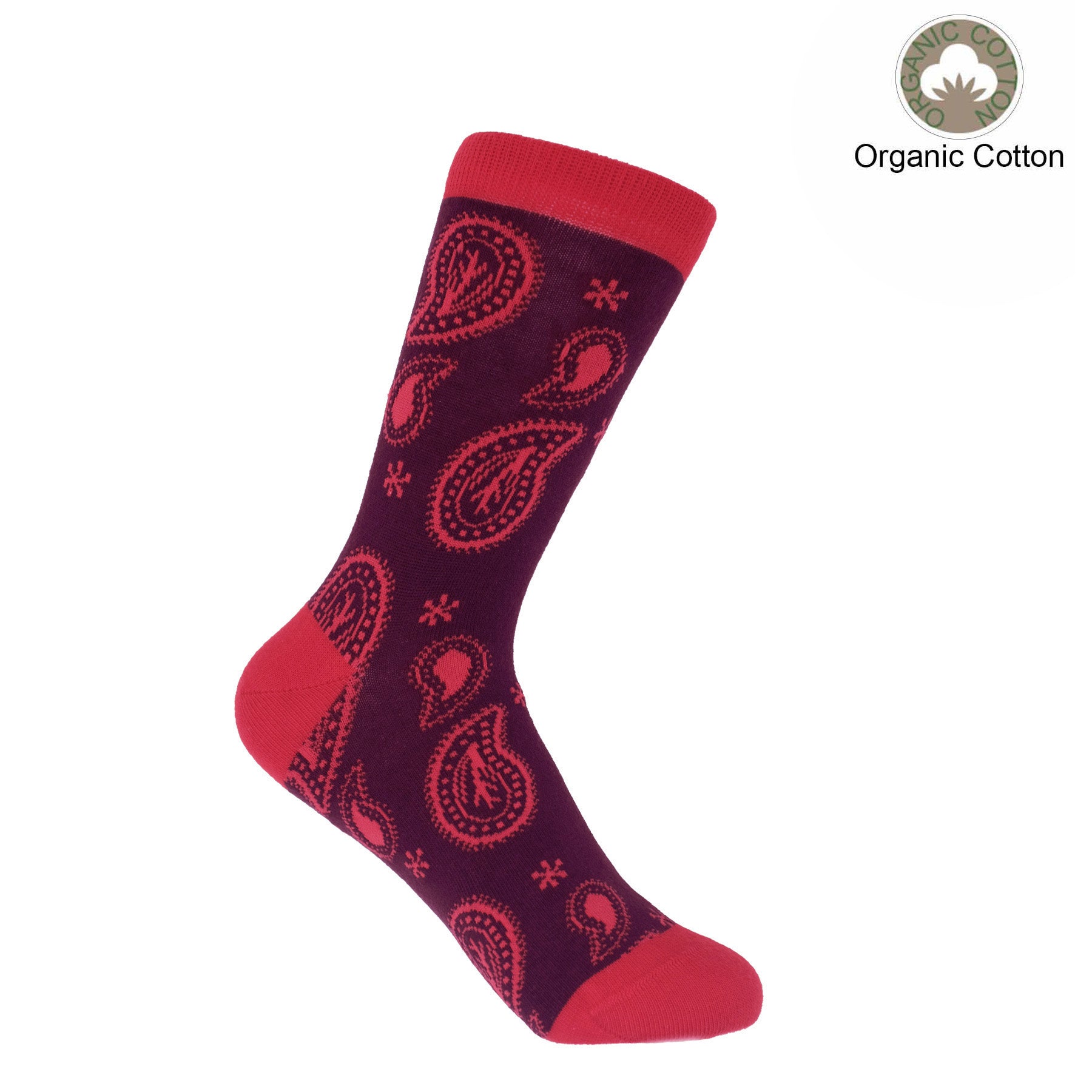 Paisley Women's Socks - Burgundy by Peper Harow