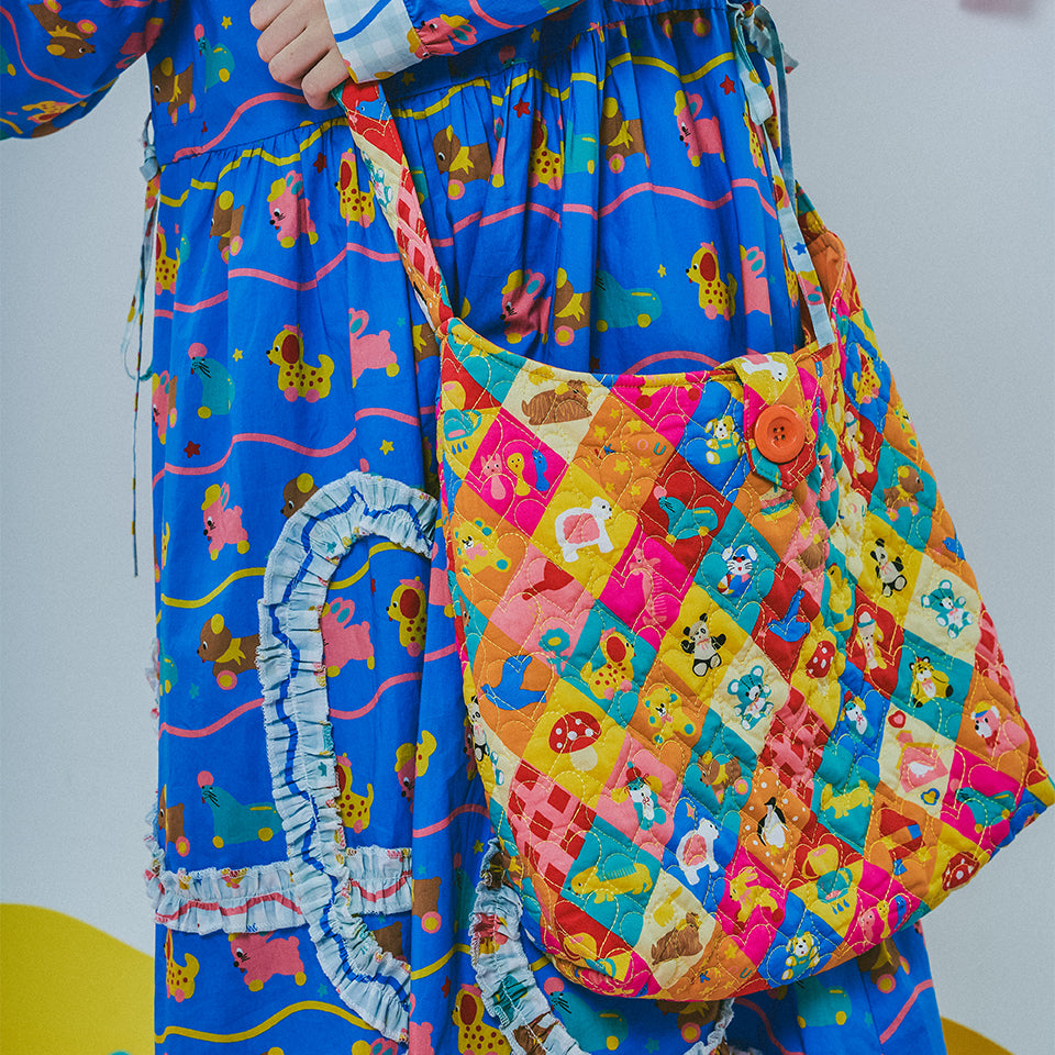 NIKKOU Home Bag Floral Fun Crossbody Bag Cute Harajuku Bag by Land Decora