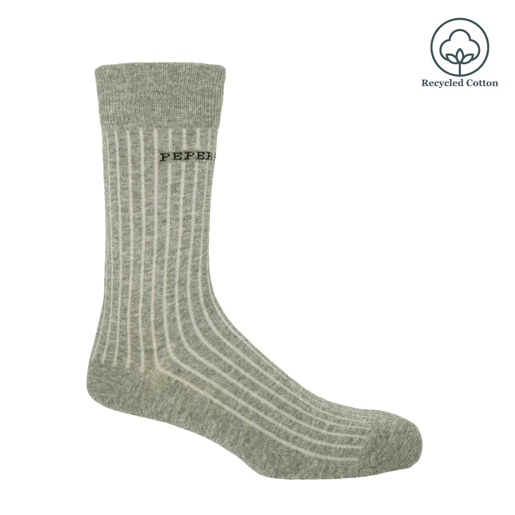 Recycled Ribbed Men's Socks - Grey by Peper Harow