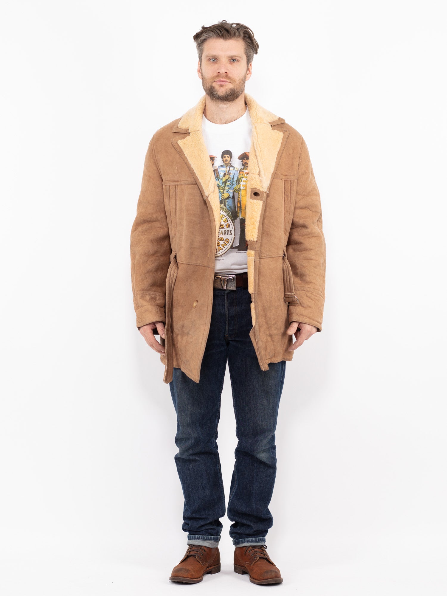 Vintage 70's Men Sheepskin in Brown by Northern Grip