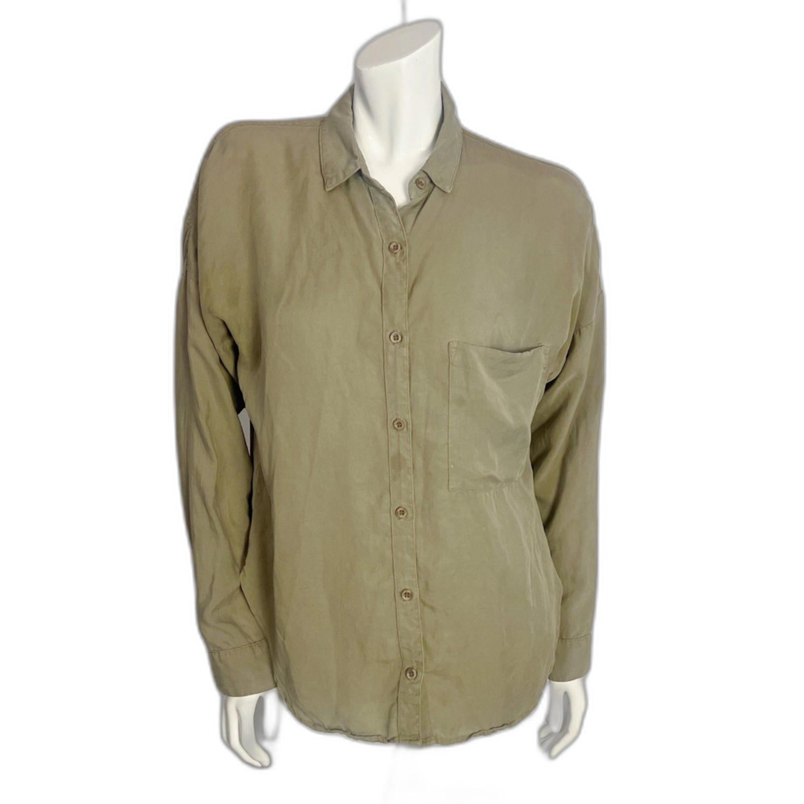 Bella Dahl Khaki Green Long Sleeve Button Up Shirt Women's Size S by Hot Girl Secondhand