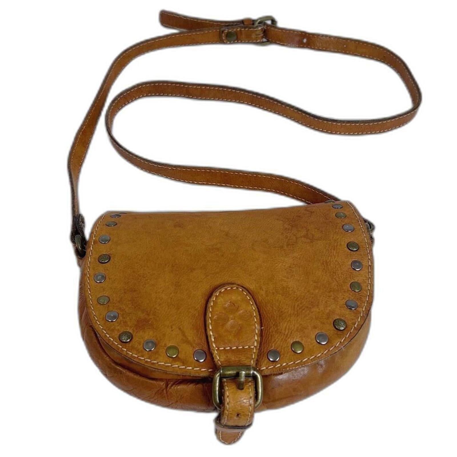 Patricia Nash Brown Leather Studded Crossbody Bag Boho Western Purse by Hot Girl Secondhand