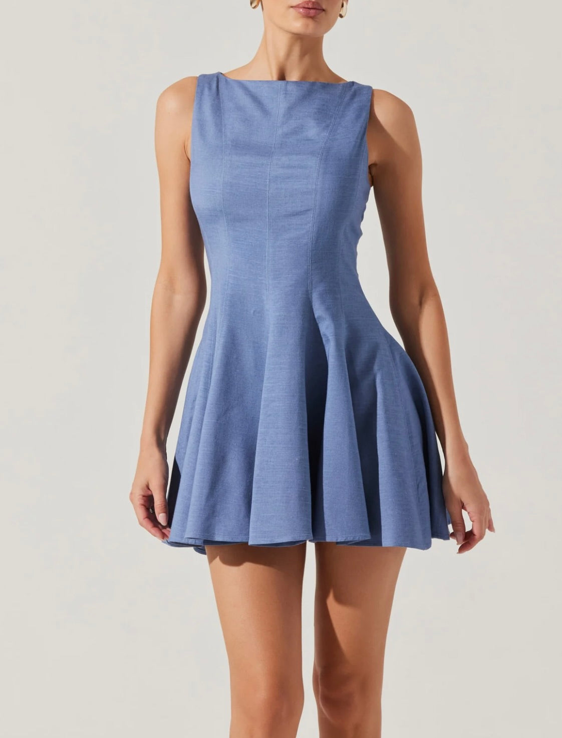 Xaria Mini Dress in Blue by Sierra Deene