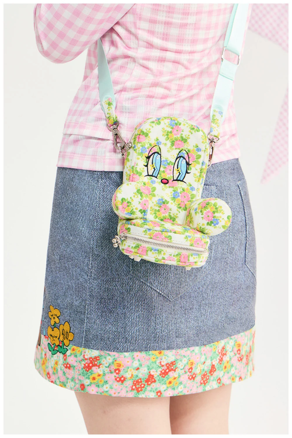 Kawaii Pink Plaid Sofa Crossbody Bag - tntntutu by Land Decora