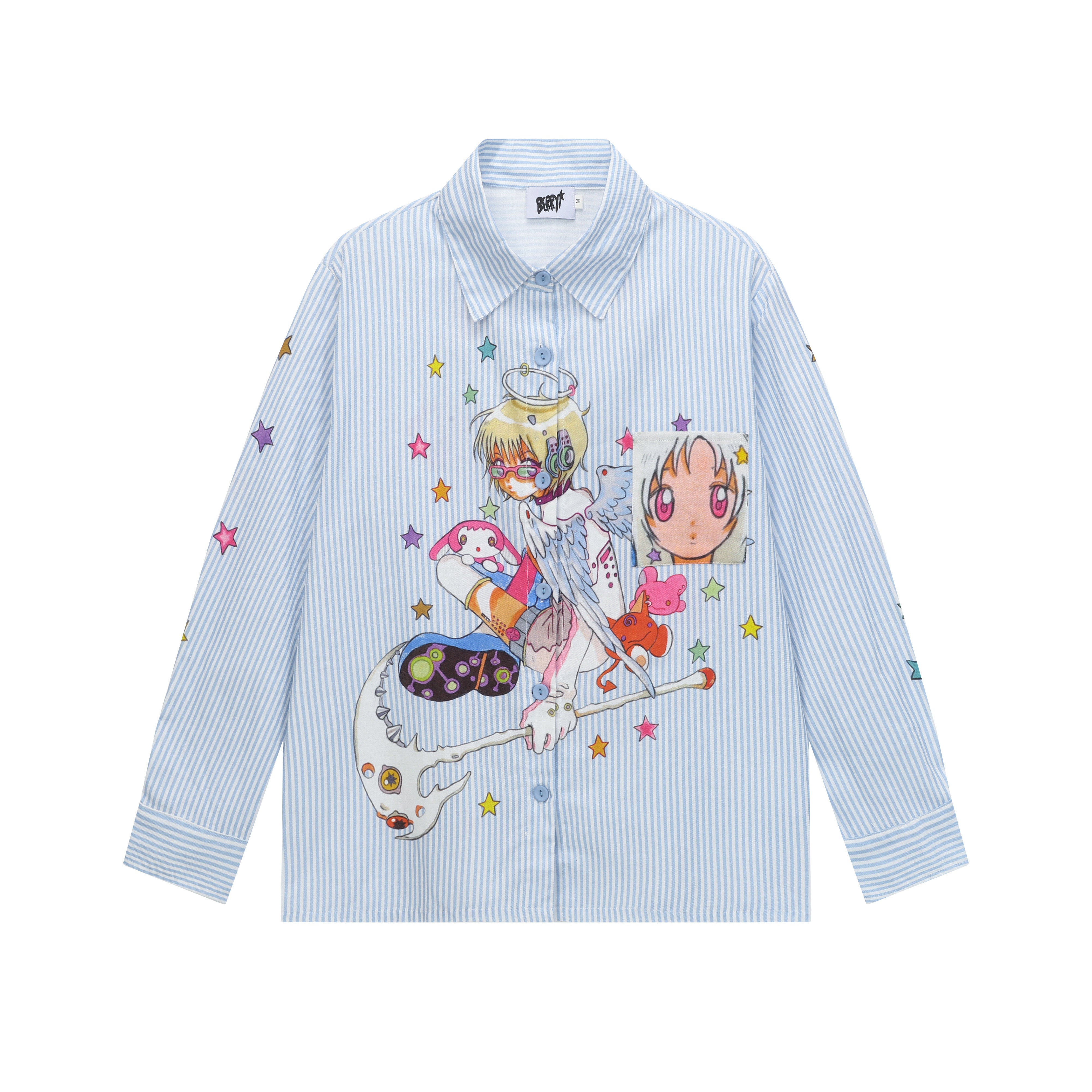 Harajuku Kawaii Stripe Shirt - BlackBerry by Land Decora