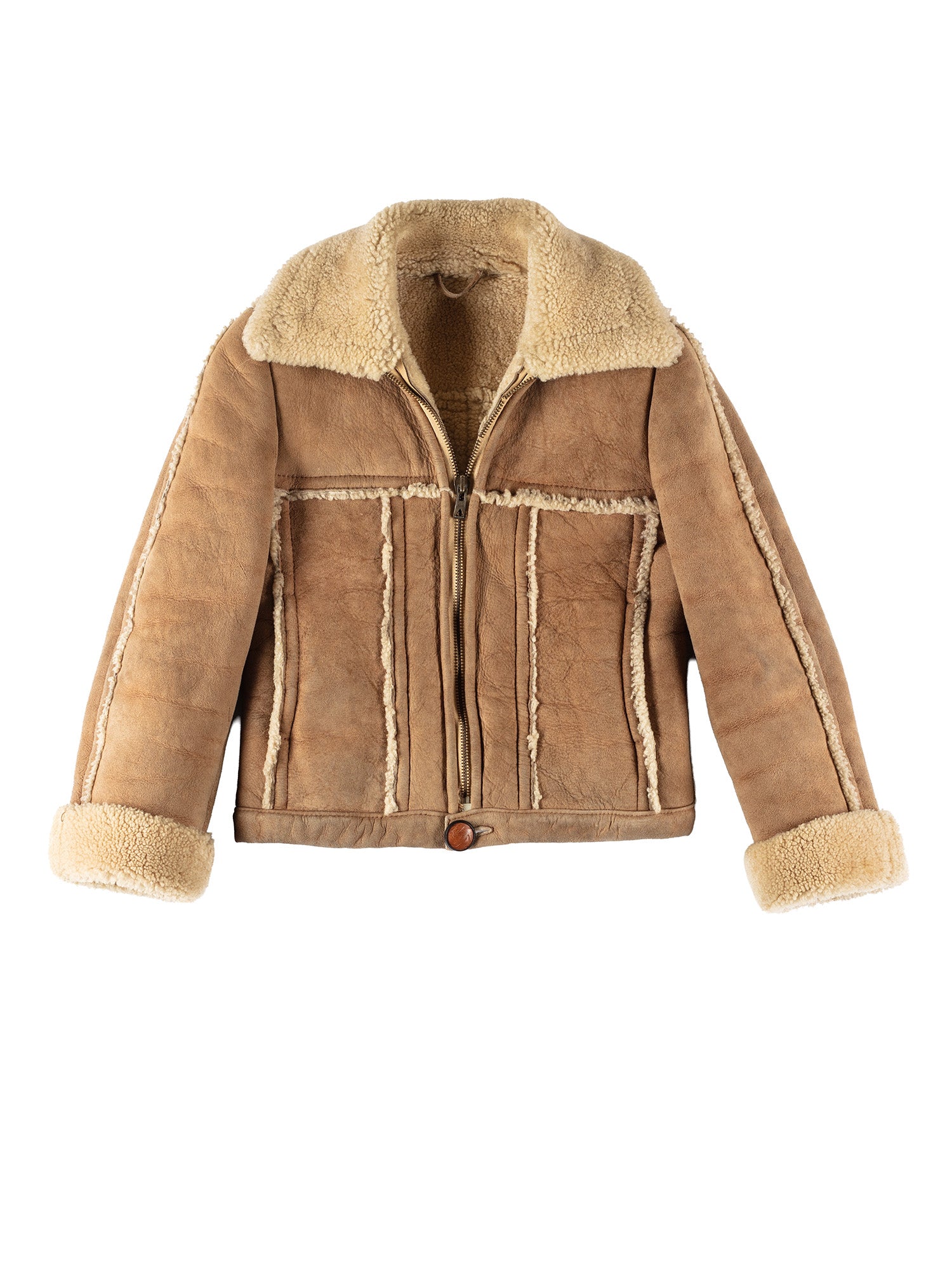 Vintage 70's Women Sheepskin Jacket in Beige by Northern Grip