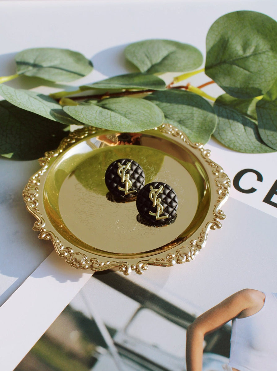 NOIRE EARRINGS IN BLACK & GOLD by RAËLIV