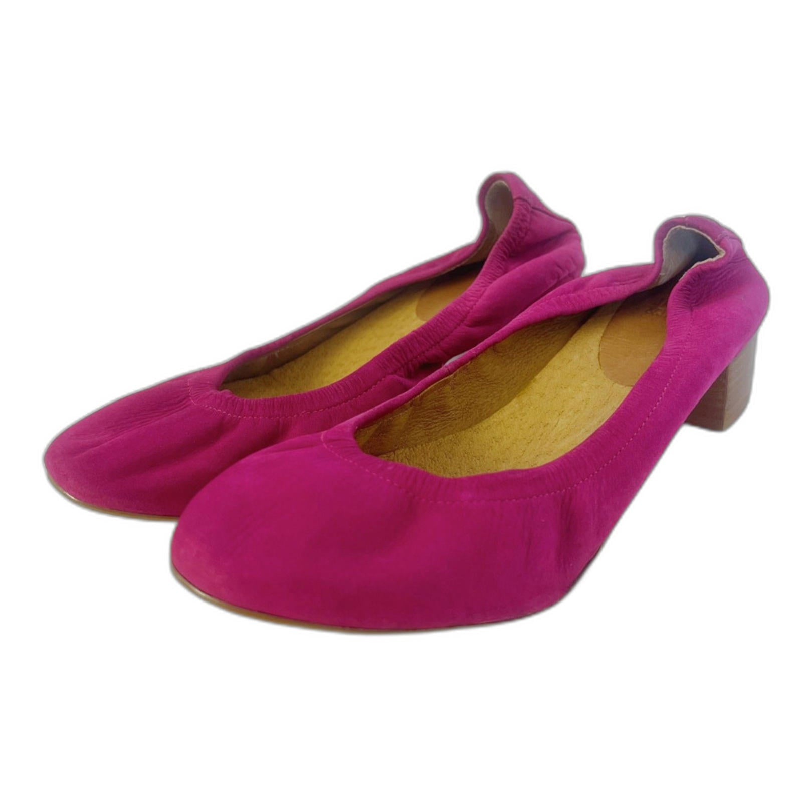 Jasper & Jeera Pink Suede Heeled Ballet Shoes Women's size 9 by Hot Girl Secondhand