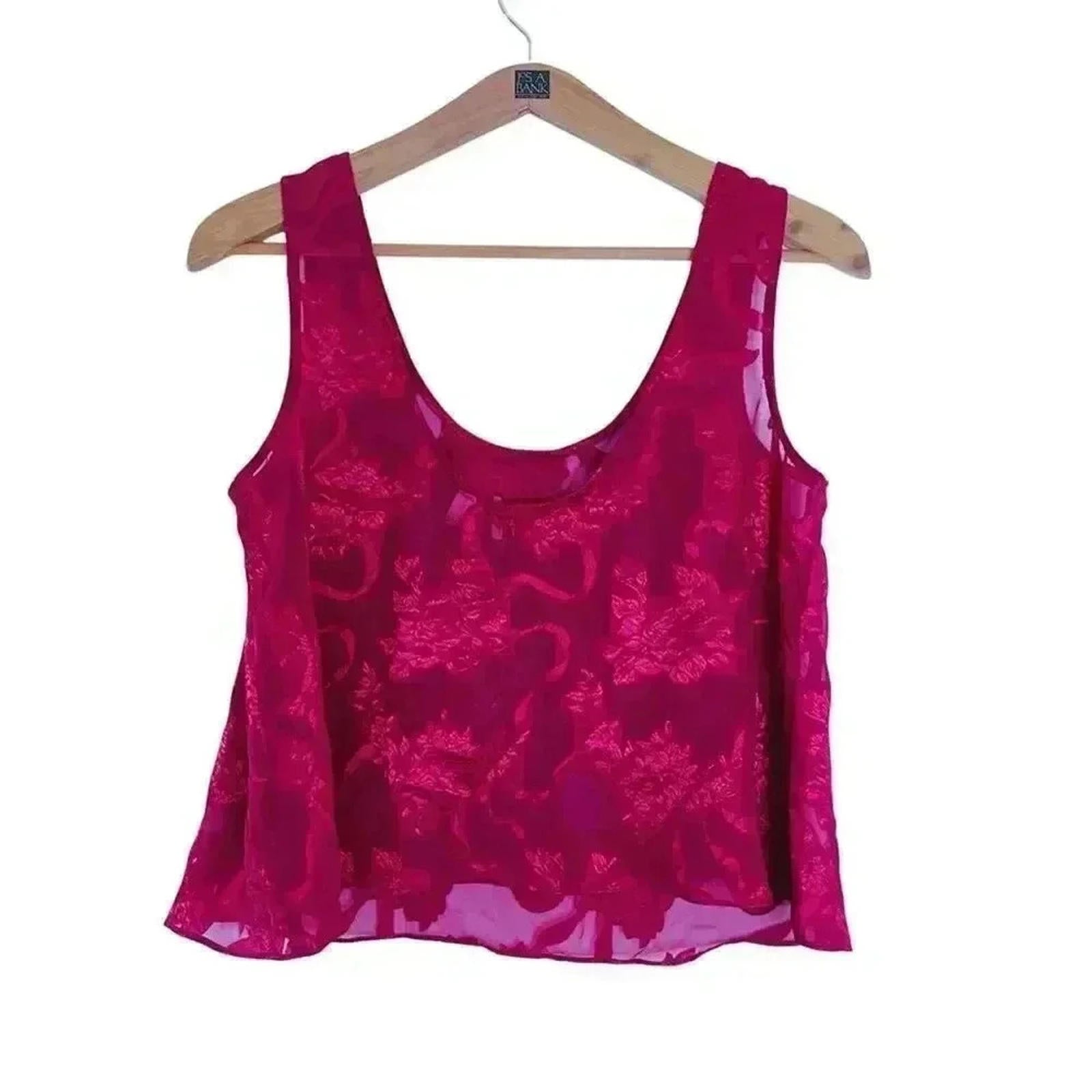 Vintage Victoria's Secret VS Gold Label Red Satin Floral Tank Women's by Hot Girl Secondhand