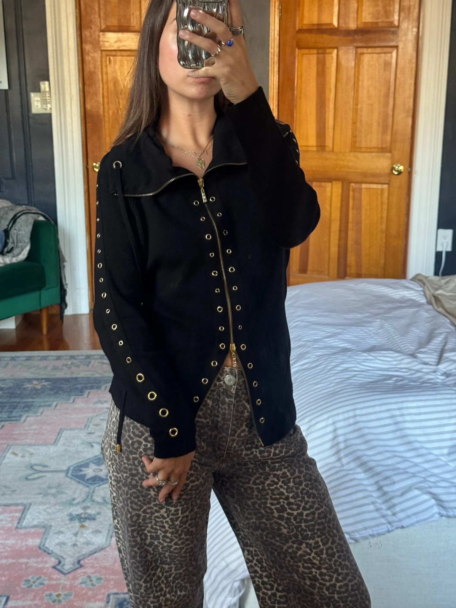 cache | grommet zip-up sweater by Honeybear Vintage