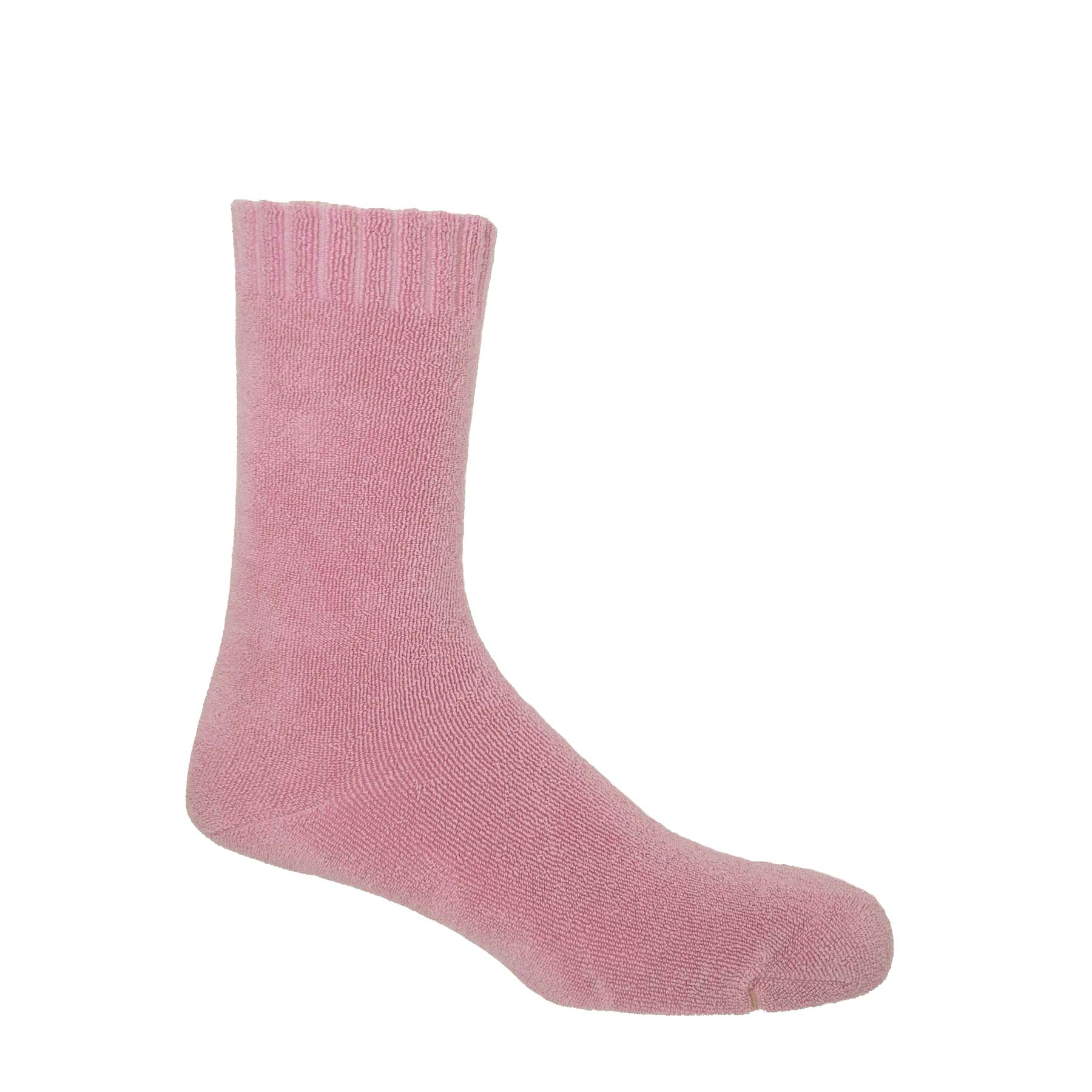 Ribbed Cuff Men's Bed Socks - Pink by Peper Harow