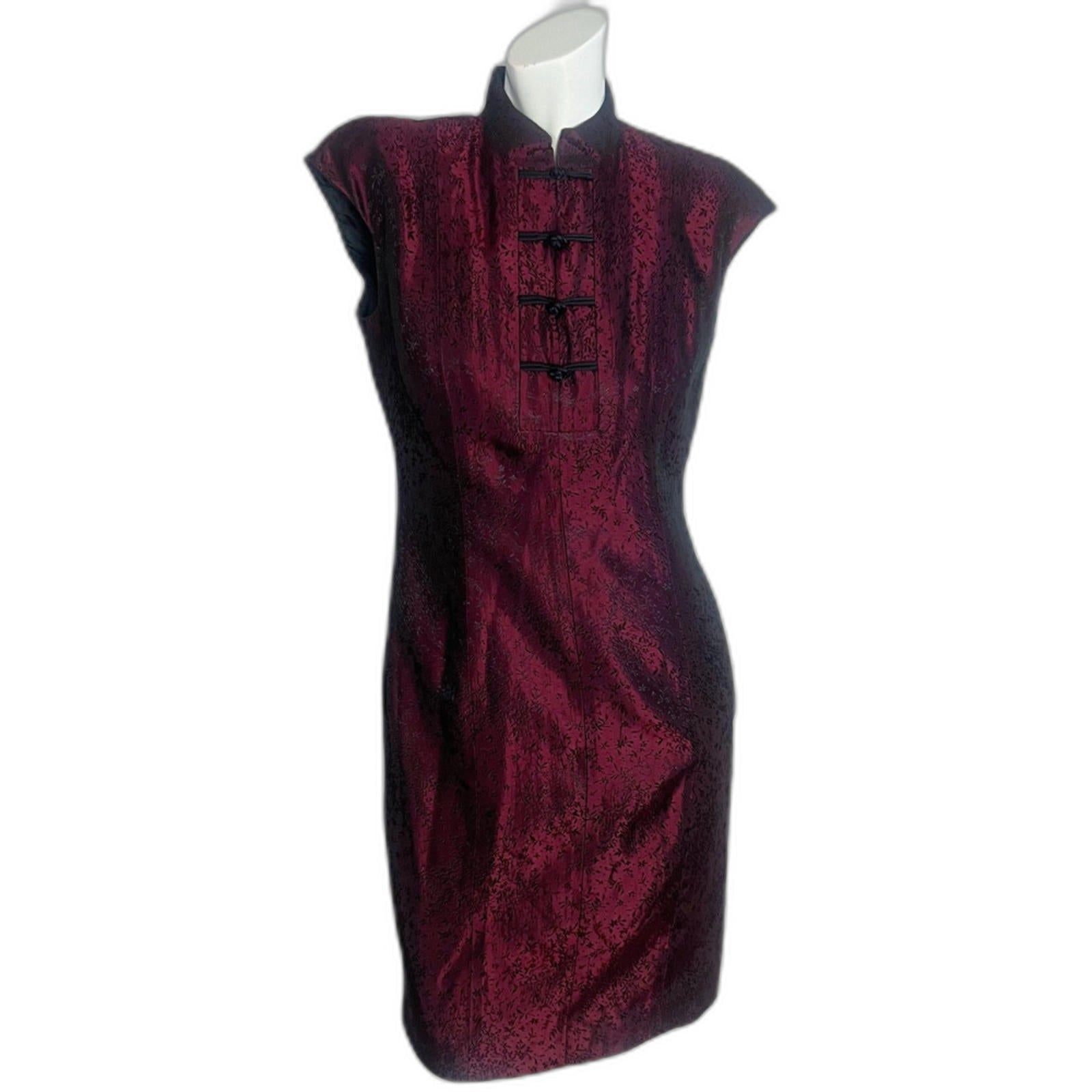Jones New York Garnet Purple Floral Mini Dress Asian Chinese New Year by Hot Girl Secondhand