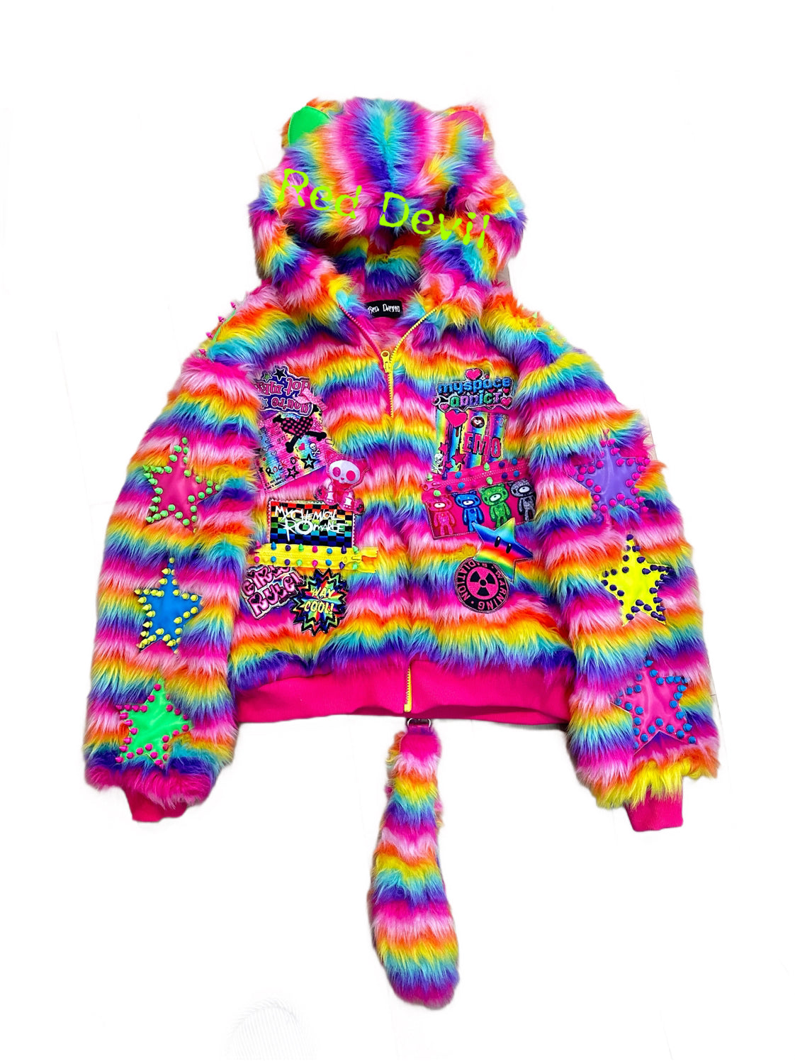 RedDevil Decora Coat Original Design Subculture Coat Colorful Furry Co by Land Decora