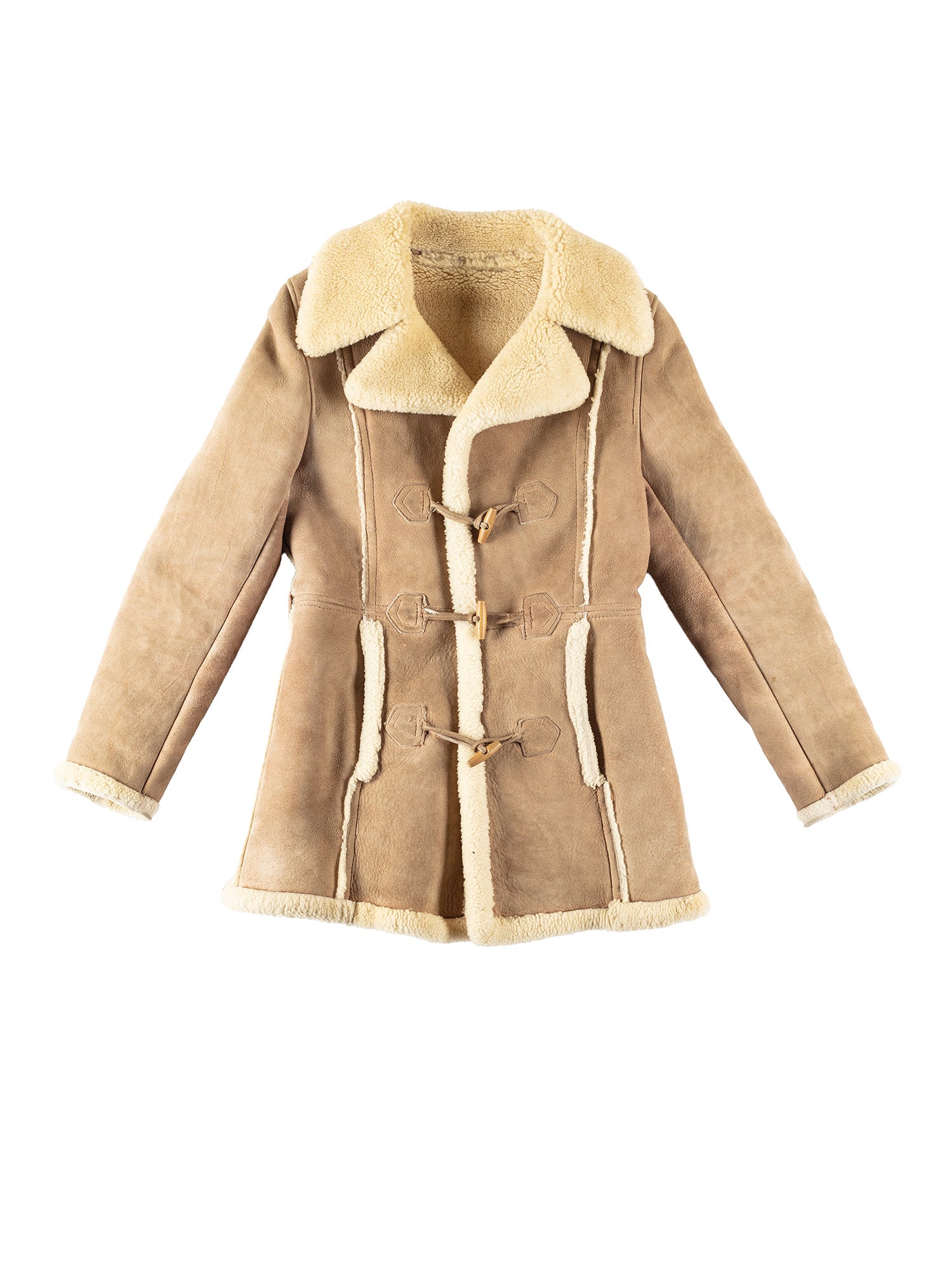 Vintage 70's Men Sheepskin Coat in Beige by Northern Grip