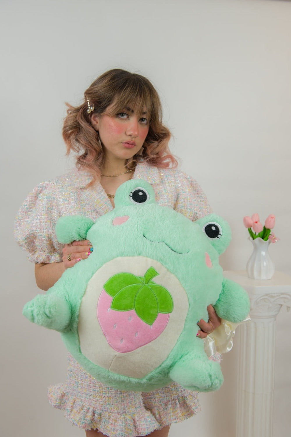 Jumbo Strawberry Frog Plushie by Miss Candyholic