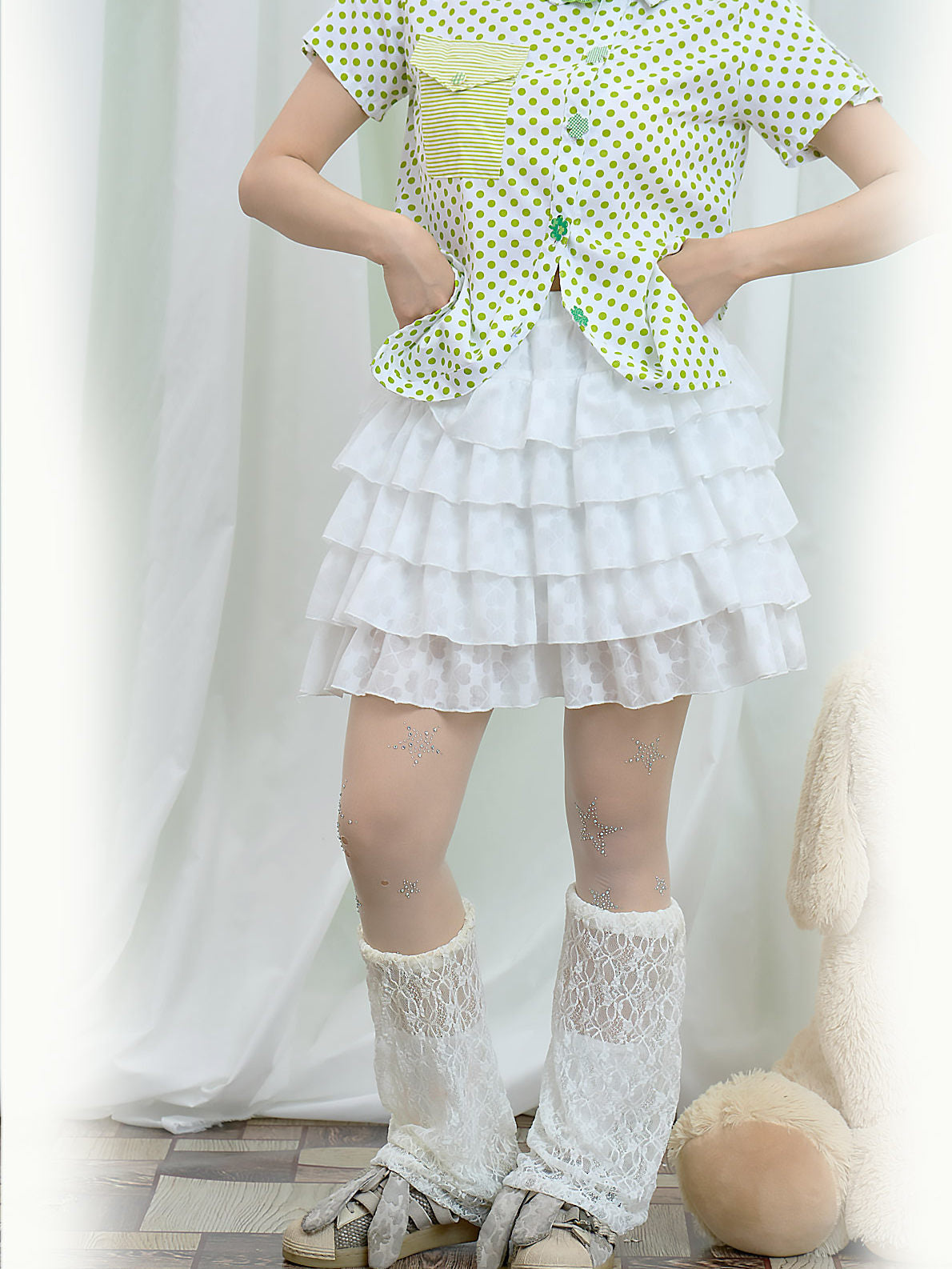 White Clover Tiered Skirt - Moon Meadow by Land Decora
