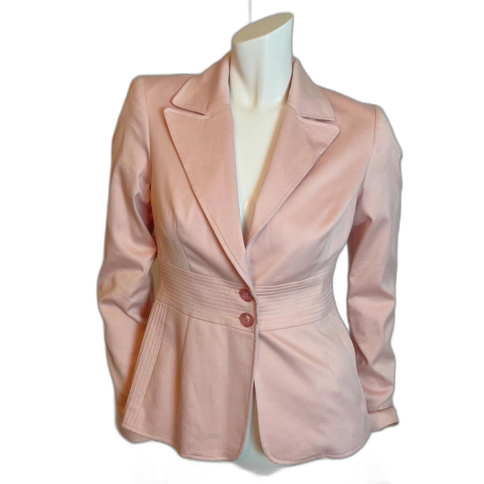 Vintage Bebe Baby Pink Light Pink Fitted Blazer Office Siren Ballet Co by Hot Girl Secondhand