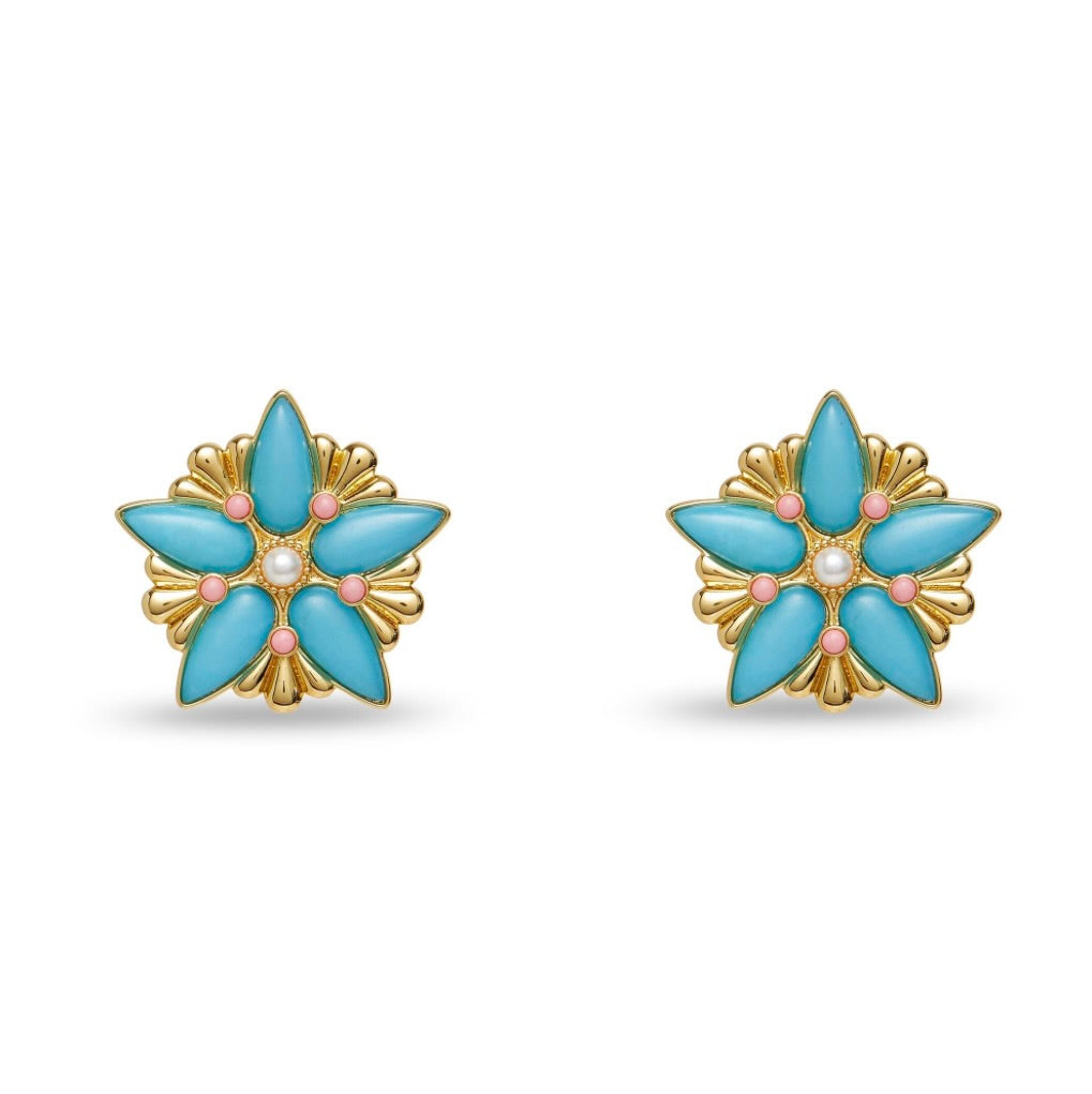 Azure Astra Button Earrings by Sierra Deene