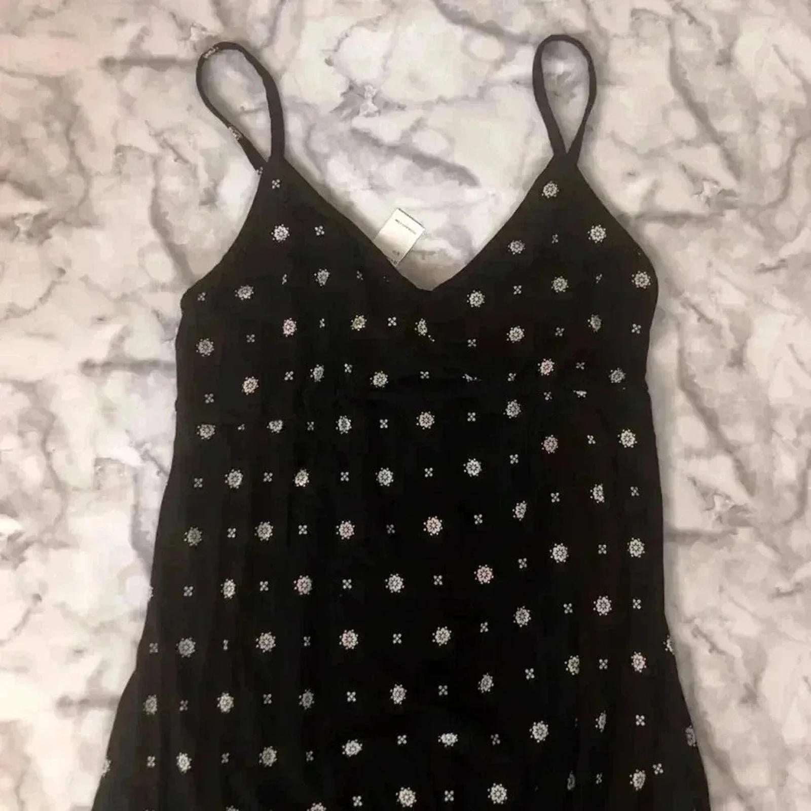 NWT Black White Patterned Maxi Dress Summer Sun Dress Women's Size S by Hot Girl Secondhand