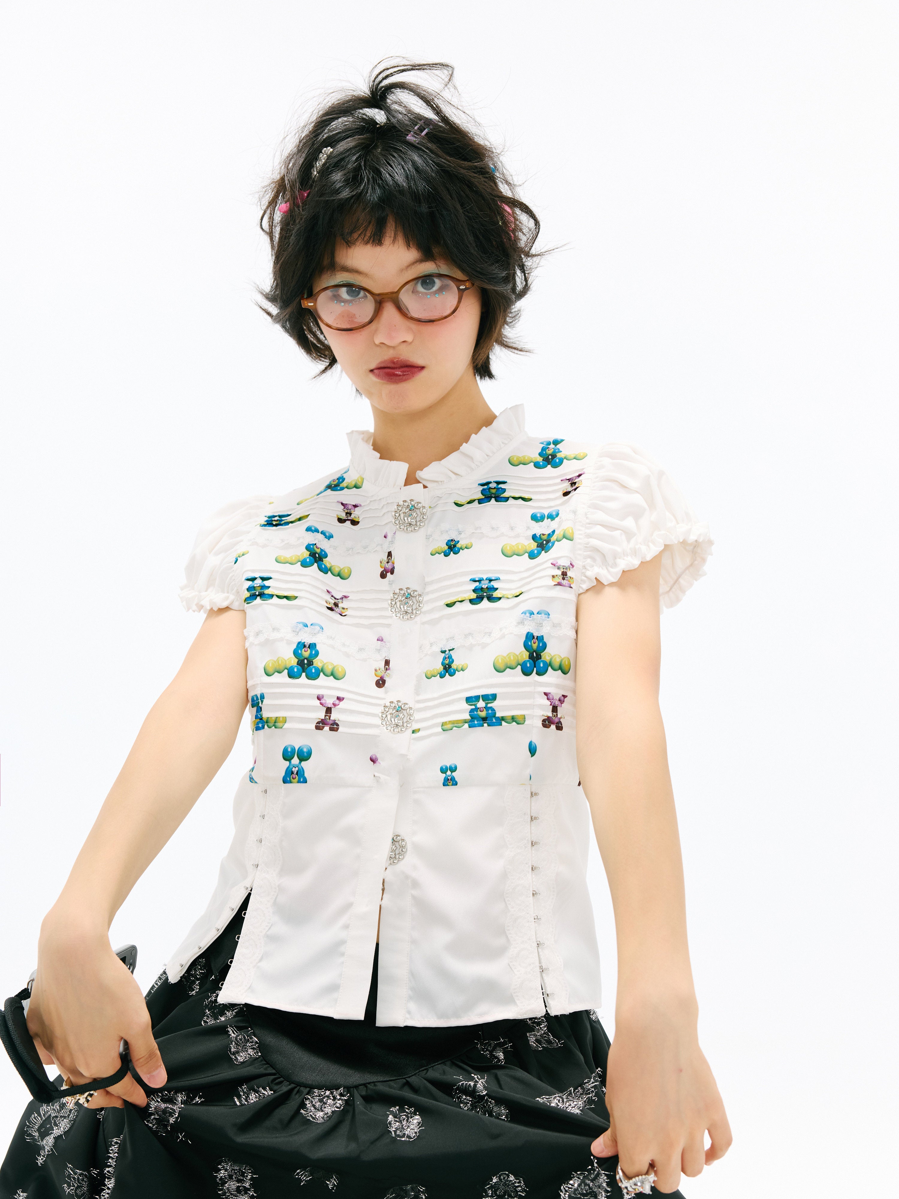 Kawaii Puff Sleeve Blouse - sillysis by Land Decora