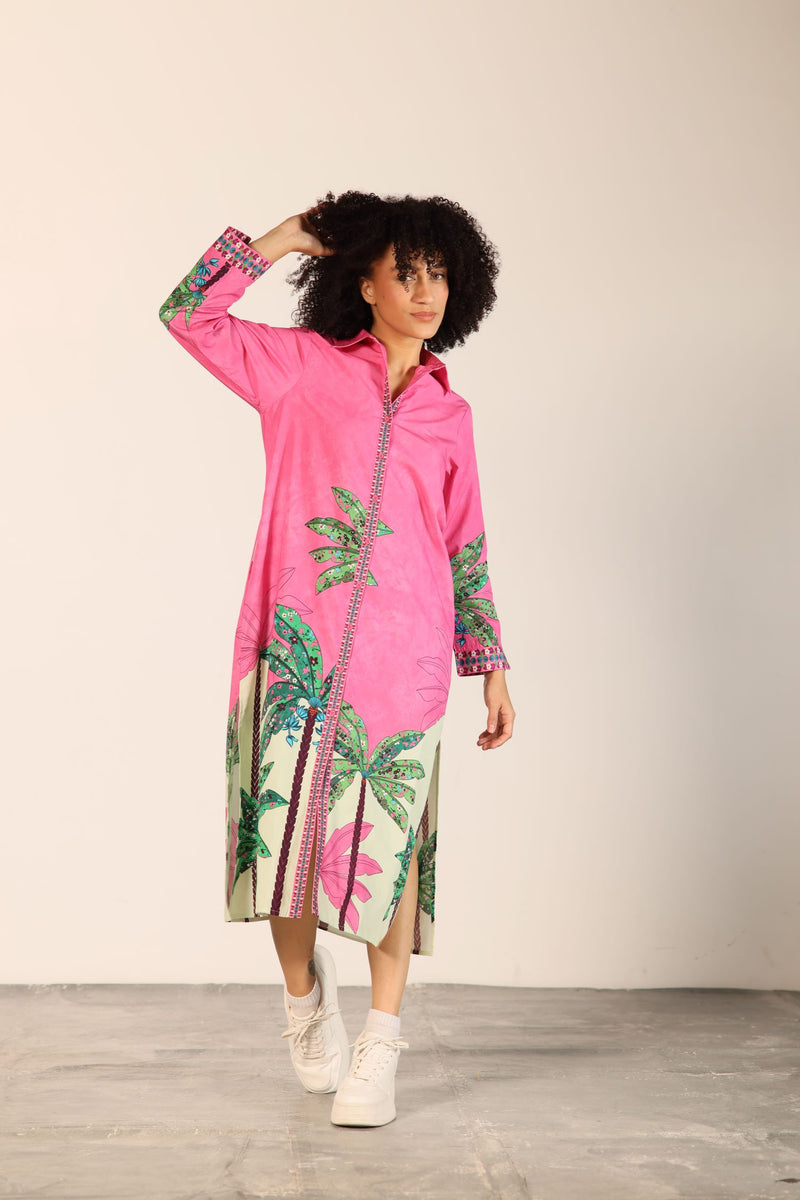 PINK TROPICS ELIZA DRESS by Maude Vivante