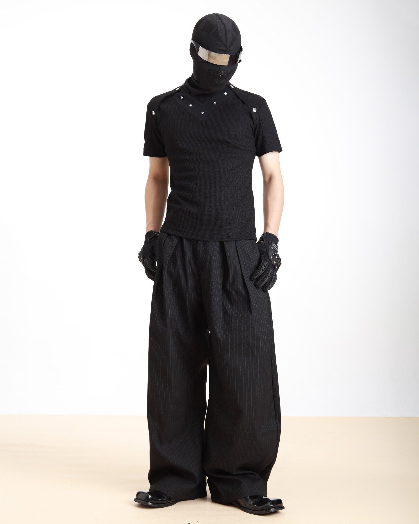 Deconstructed Button Waffle Knit Tee by OFFCULTURE
