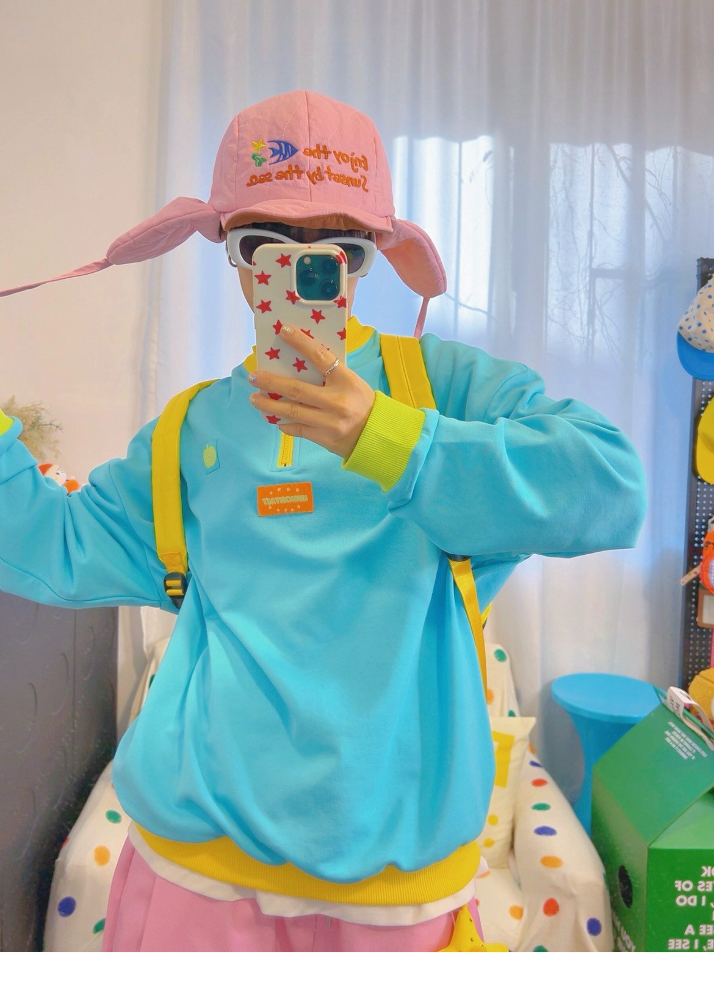 Dopamine Color Zip Sweatshirt - KURIOSITAET by Land Decora